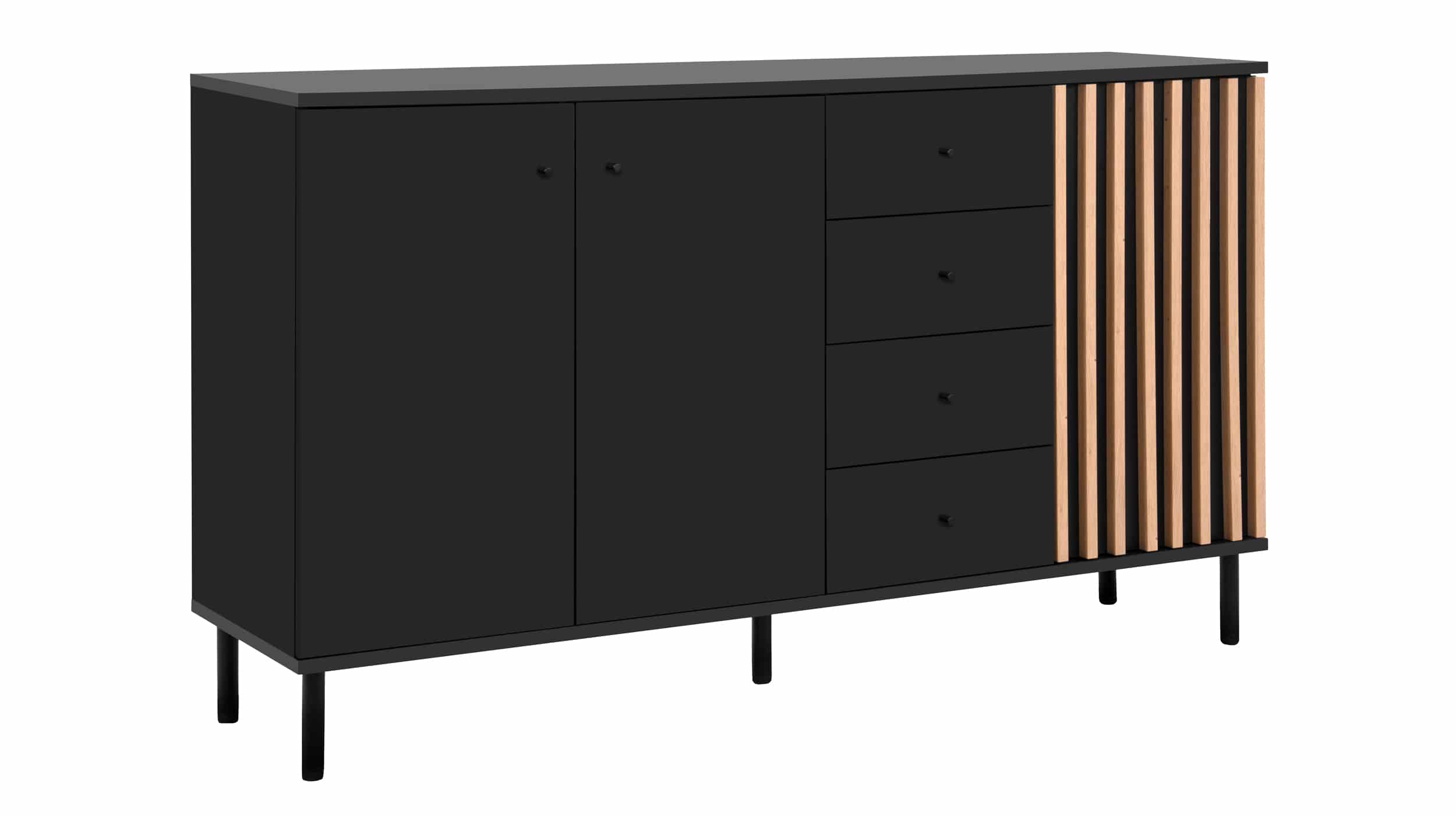 Sideboard schwarz Artisan Eiche - 4 Schubladen 160 cm - MONZA Sideboard 4 Schubladen schwarz Artisan Eiche 160 cm - MONZA