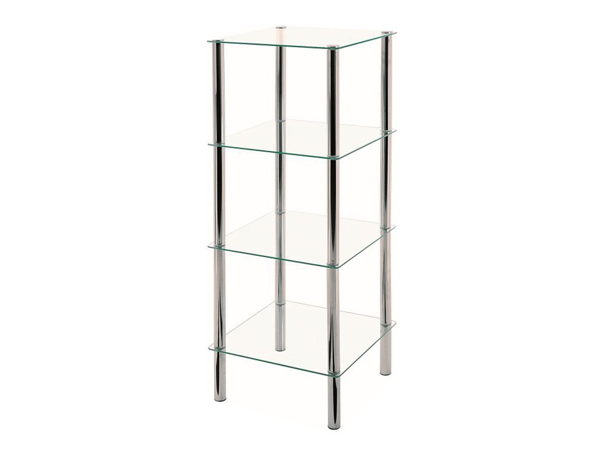 Beistelltisch chrom - Glas - quadratisch - 39 x 107 cm - EMDEN Beistelltisch chrom - Glas quadratisch 39x107x39 cm - EMDEN