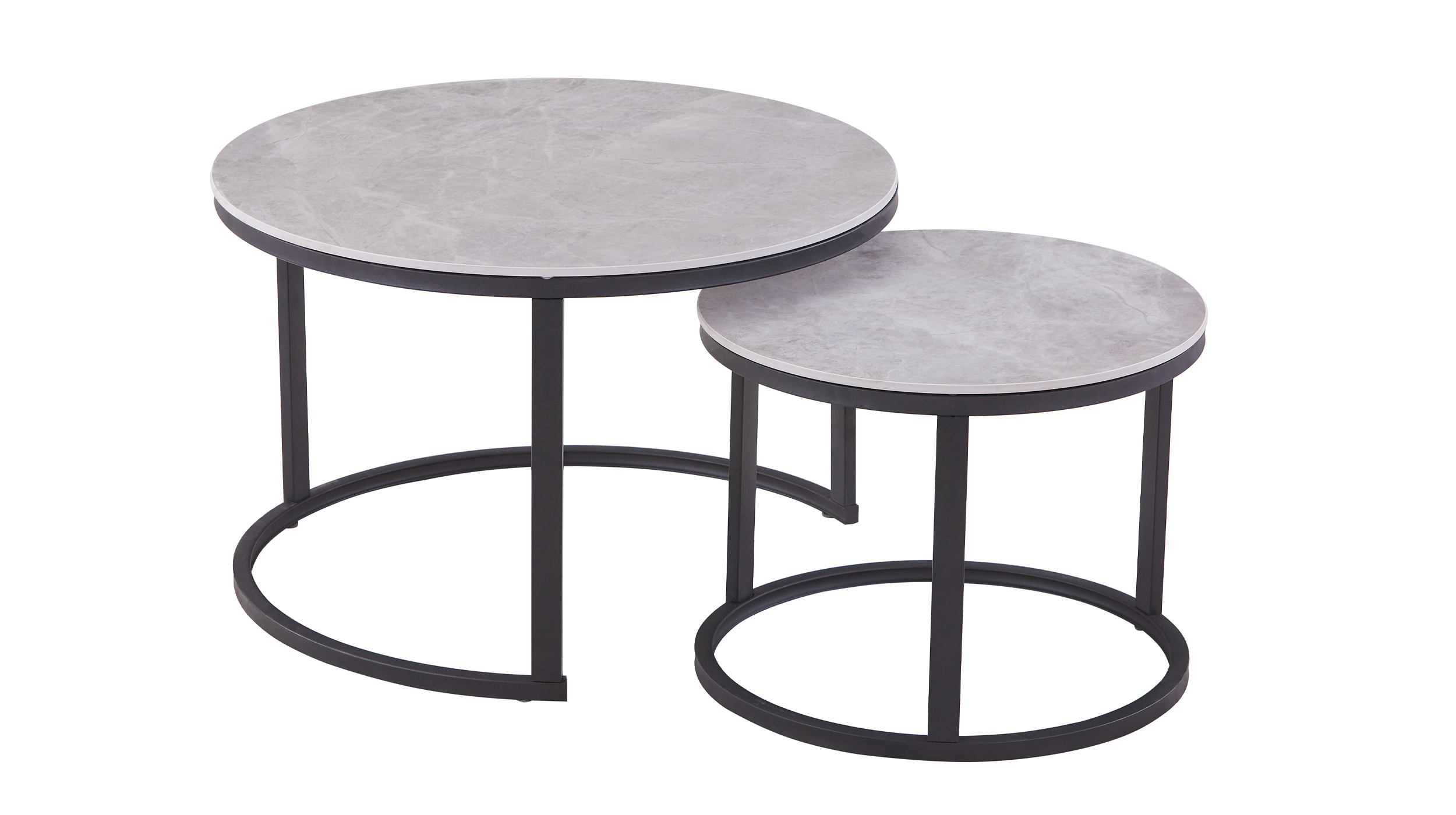 Couchtisch 2er-Set Keramik grau - 70 cm - 50 cm - AMLEKA Couchtisch 2er-Set Keramik grau - 70 cm - 50 cm - AMLEKA