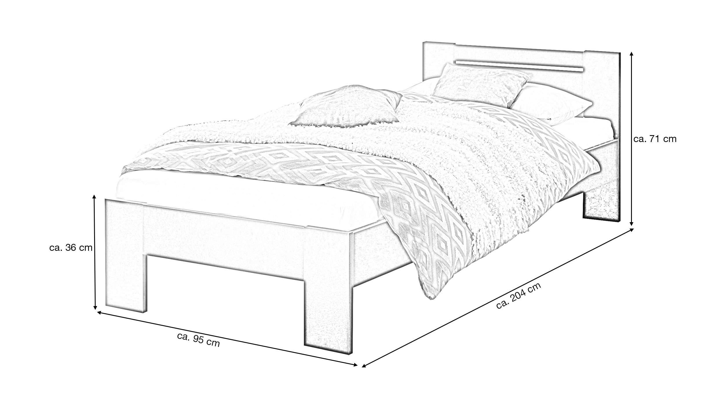 Futonbett 90 x 200 cm Einzelbett schwarz - CANNES
