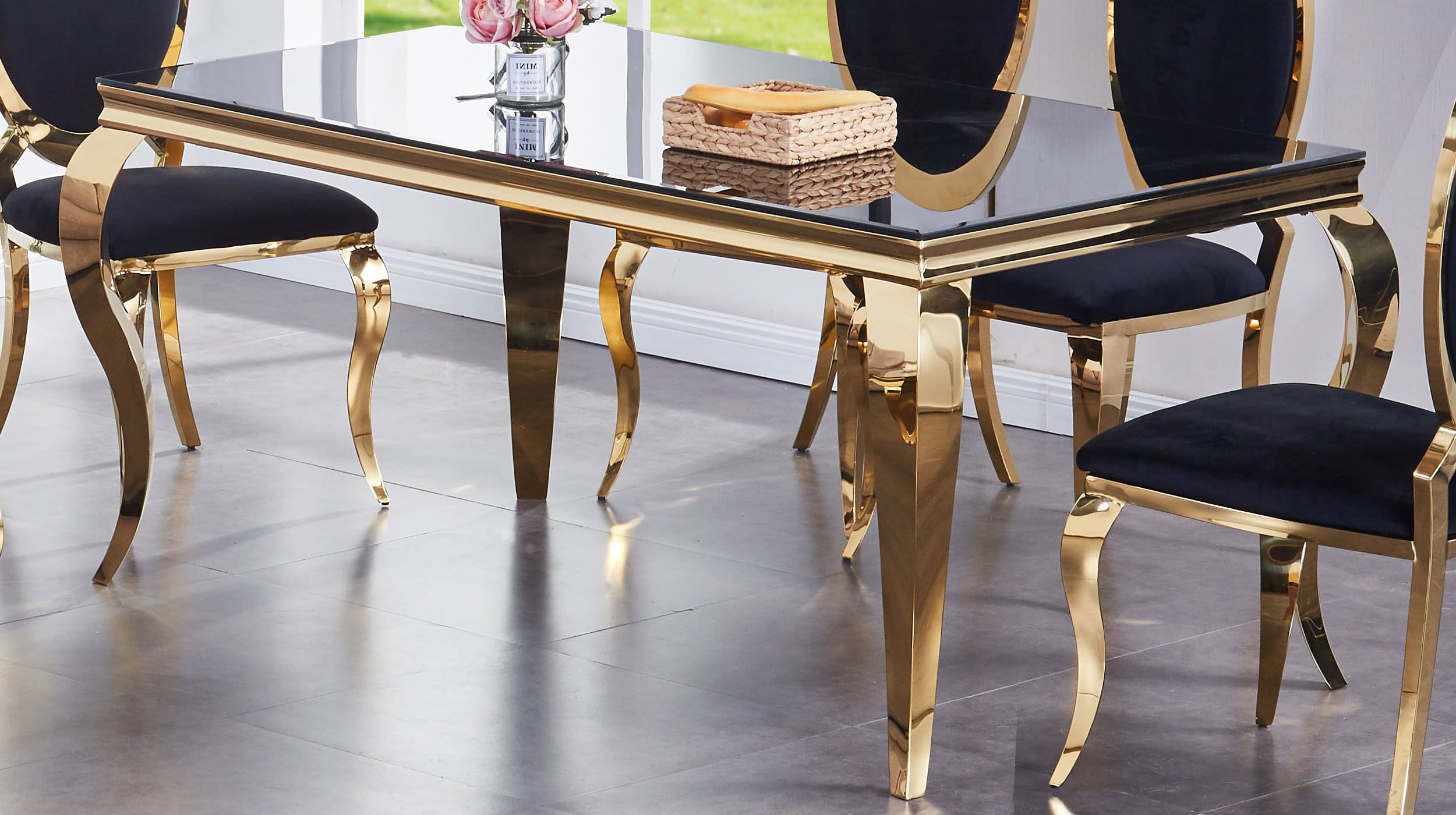Esstisch 160 cm schwarz Glas - BELKA