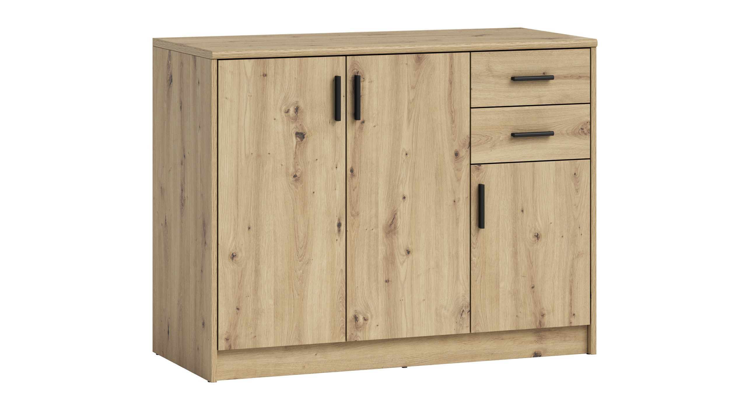 Kommode mit 2 Schubladen Artisan Eiche 109 x 50 cm - NELLY Kommode mit 2 Schubladen Artisan Eiche 109 x 50 cm - NELLY