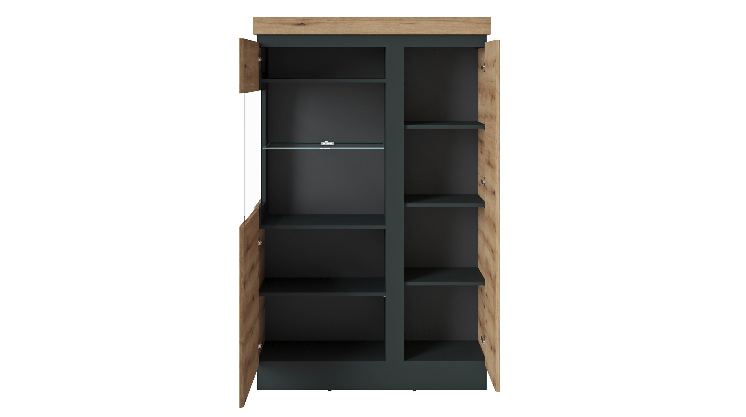 Vitrine Coast Evoke Eiche - grau 163 cm - CORTE