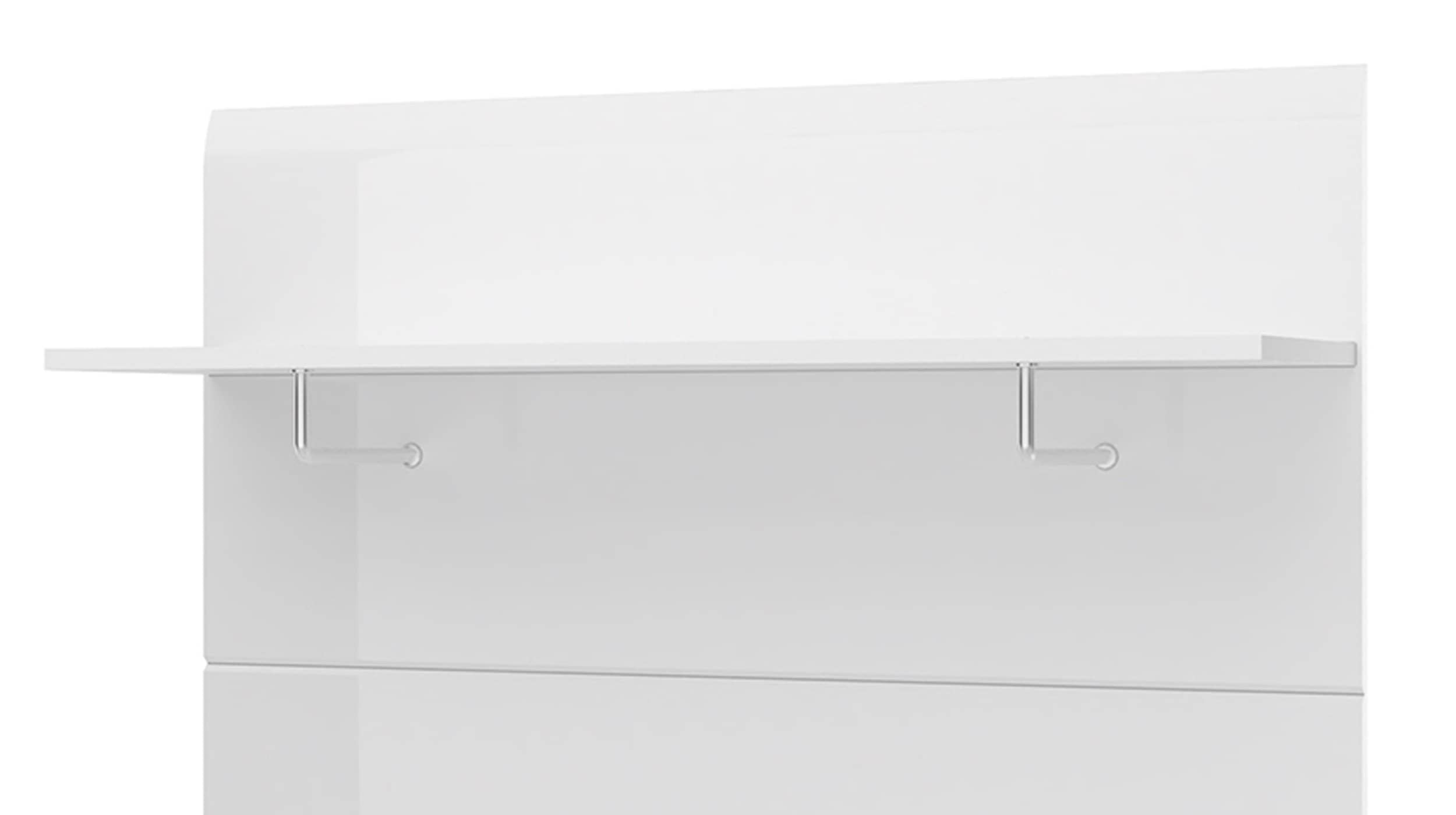 Wandgarderobe Paneel weiß hochglanz Breite 96 cm - MERANO