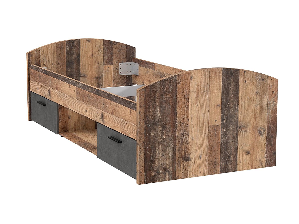 Jugendbett 90 x 200 cm Old Wood - grau - WINNIE Jugendbett 90 x 200 cm Old Wood - grau - WINNIE
