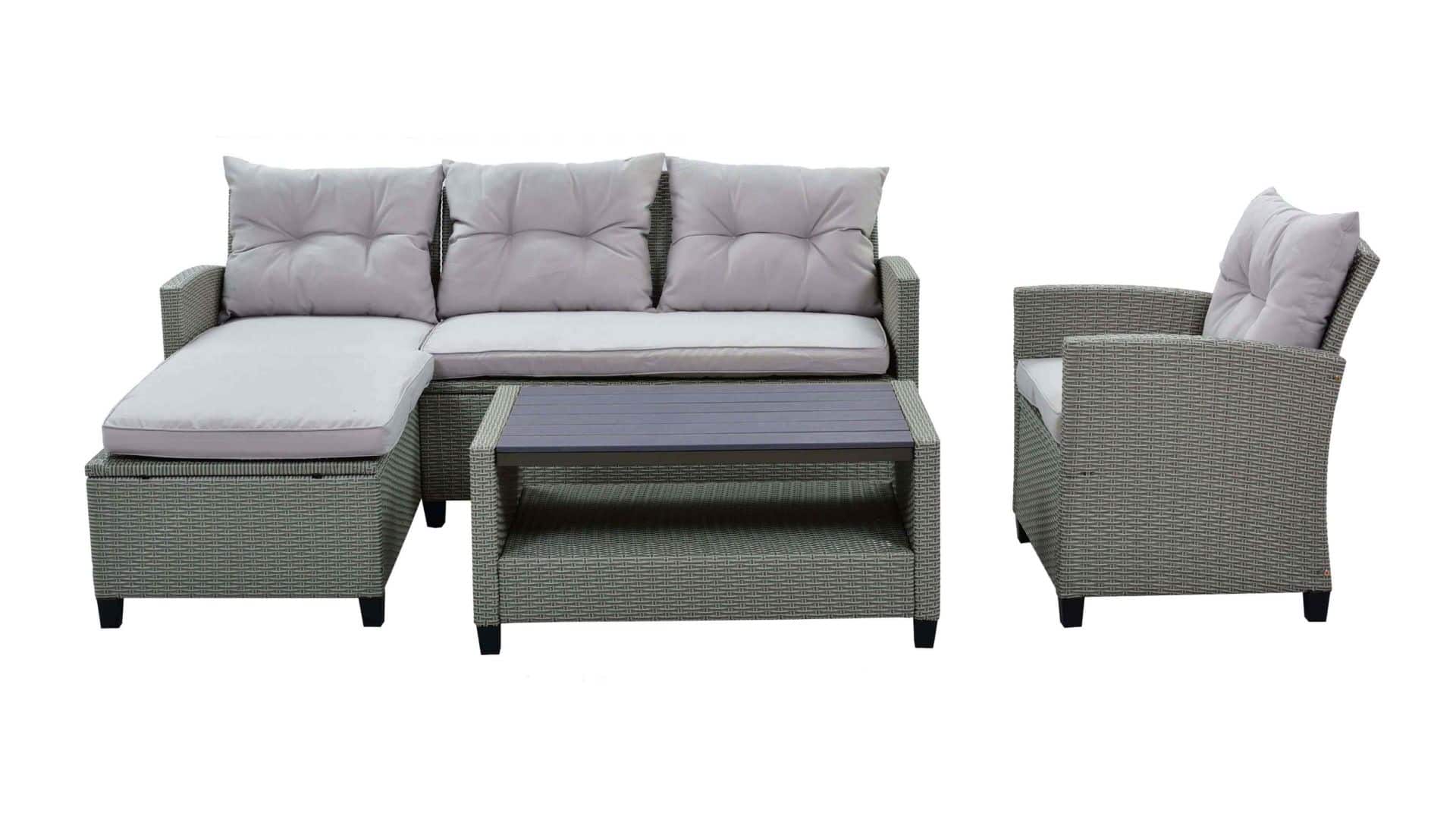 Gartenmöbel Set 3-teilig Gartentisch 92 x 56 cm - CHILL