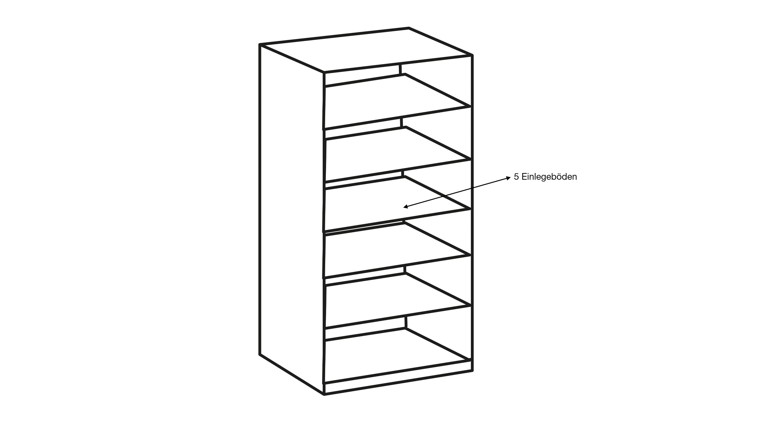 Drehtürenschrank 70 cm Sägerau Eiche - MULTIRAUMKONZEPT