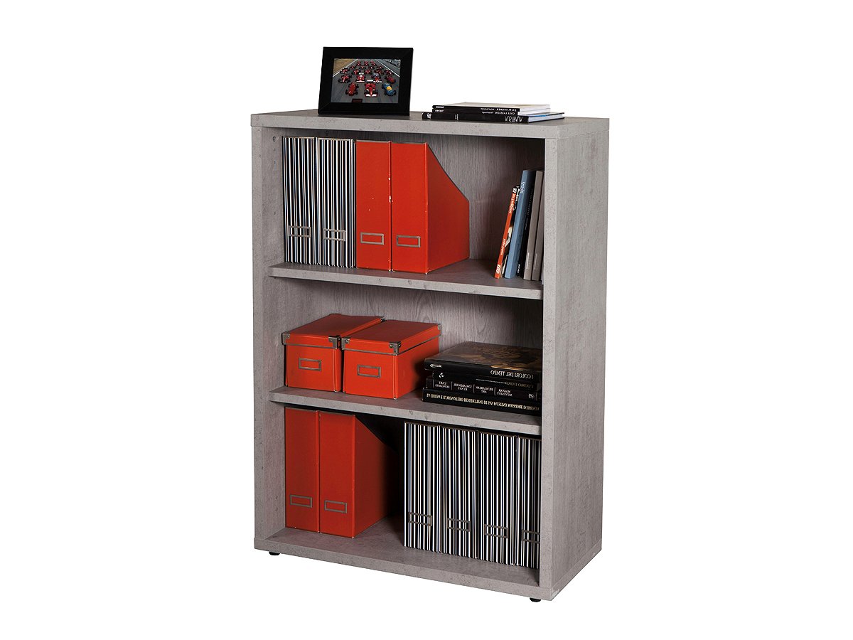 Bücherregal Betonoptik 82 cm x 112 cm - 2 Böden - DISEGNO Bücherregal Betonoptik 82 cm x 112 cm - 2 Böden - DISEGNO