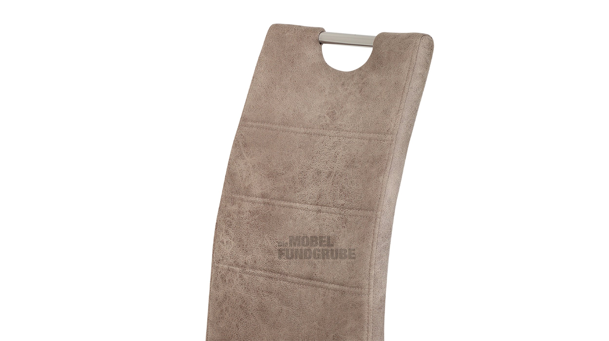 Polsterstuhl beige Metallgestell - Microfaser - SUSI