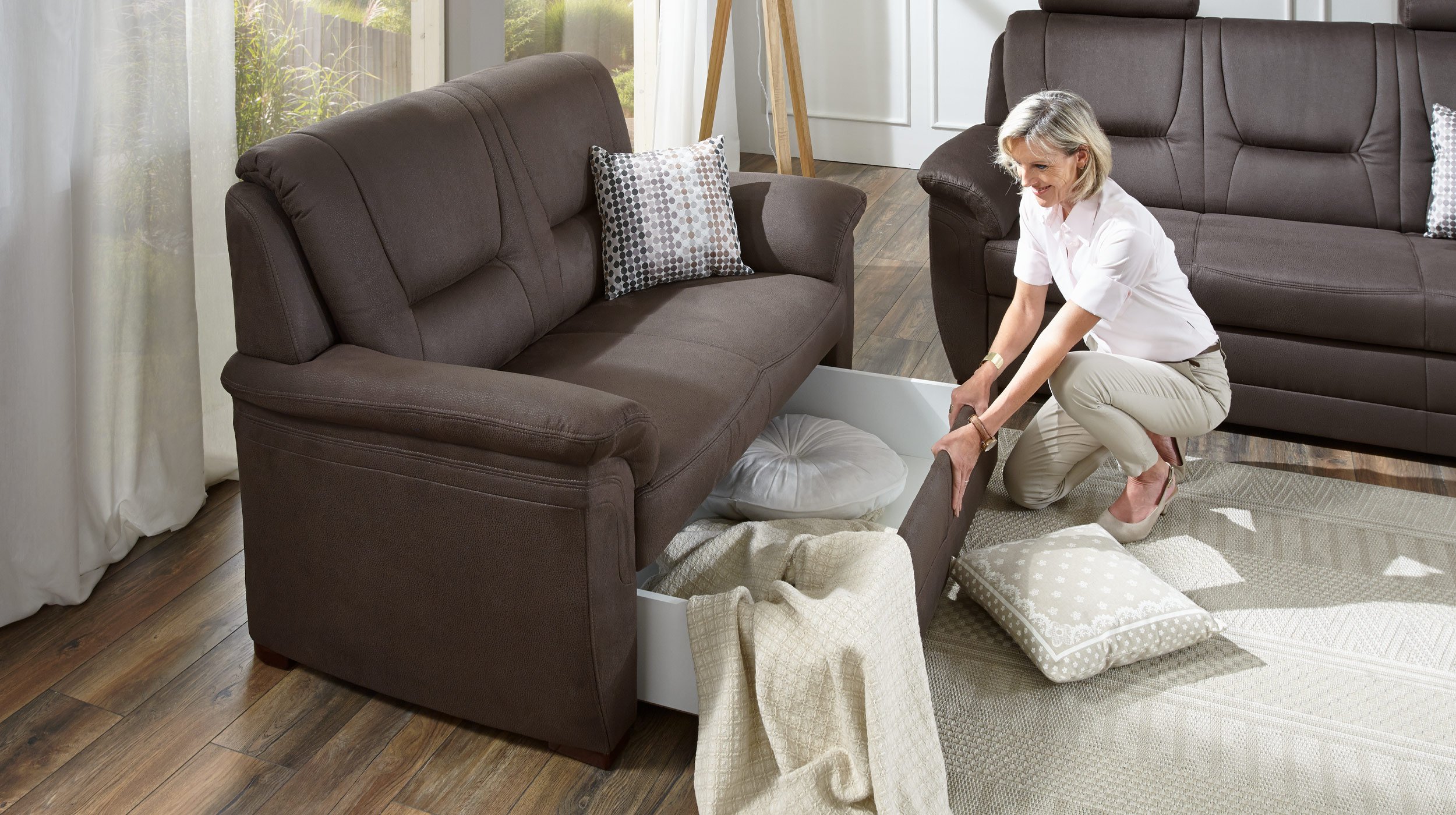 Couchliebe® Wohnlandschaft planbar - nougat - Premium Version A+ - HERMASO