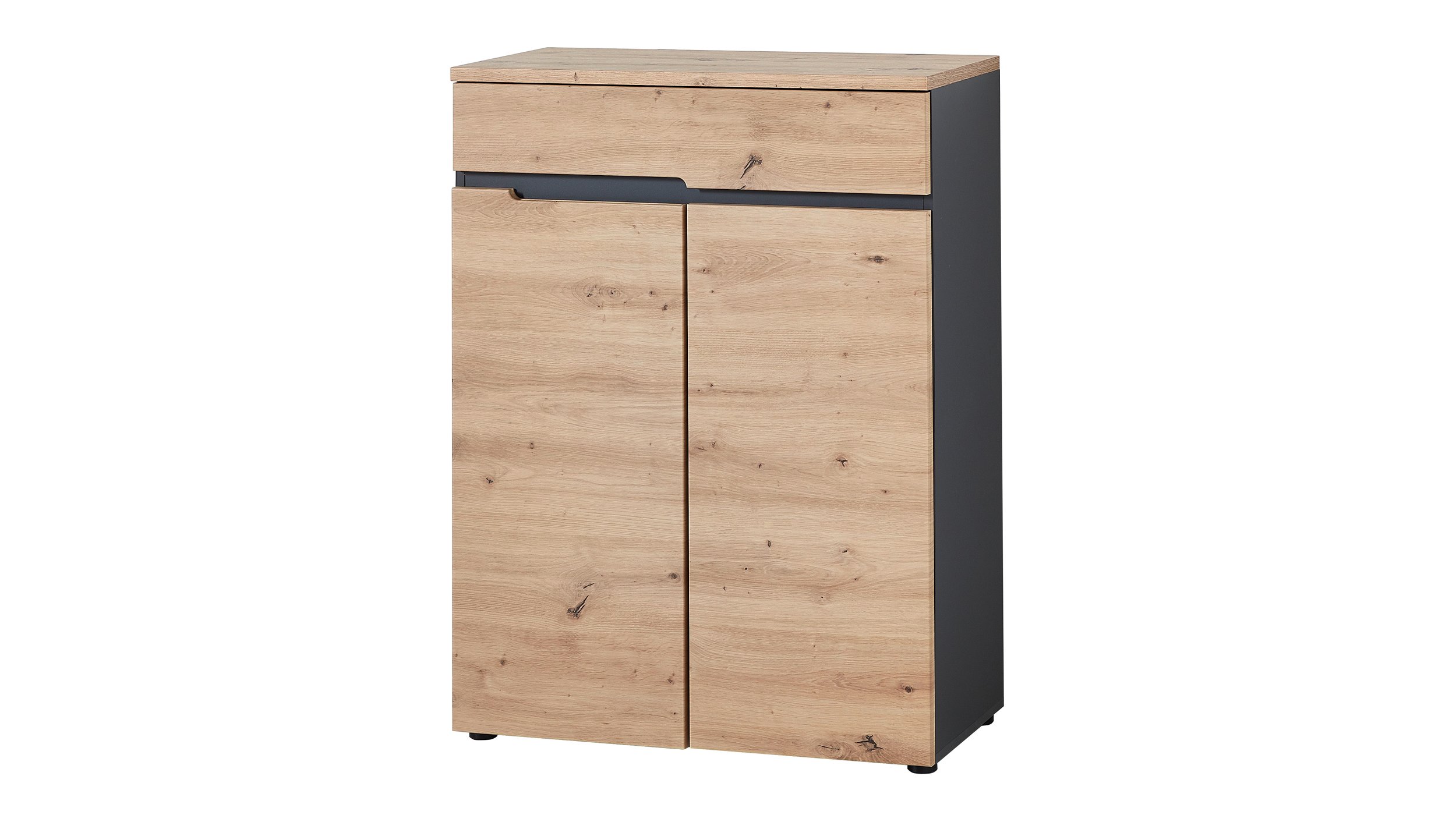 Schuhschrank mit Schublade Artisan Eiche 80 x 107 cm - MEMPHIS Schuhschrank Artisan Eiche - Graphit 80 cm - MEMPHIS