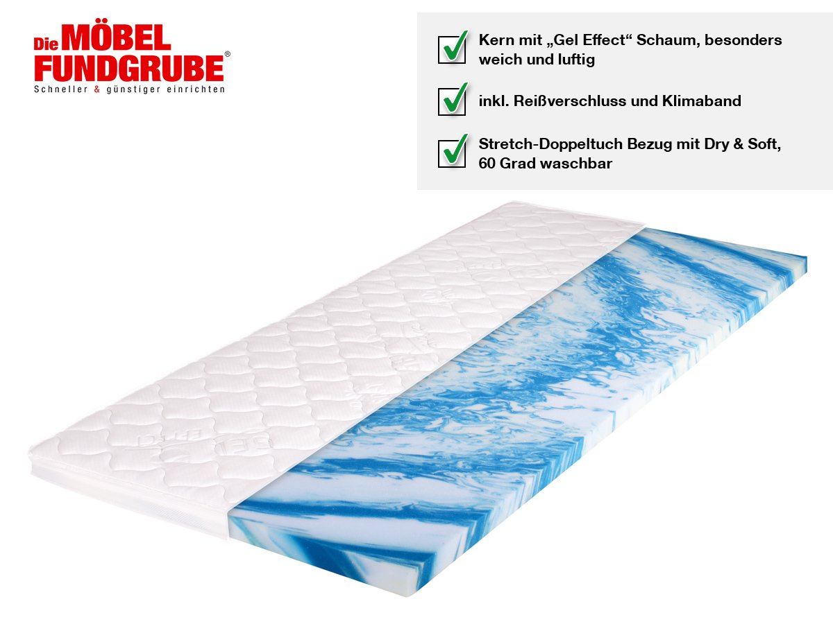 Gelschaum - Topper 100 x 200 cm -  Höhe 7 cm - GABRIEL