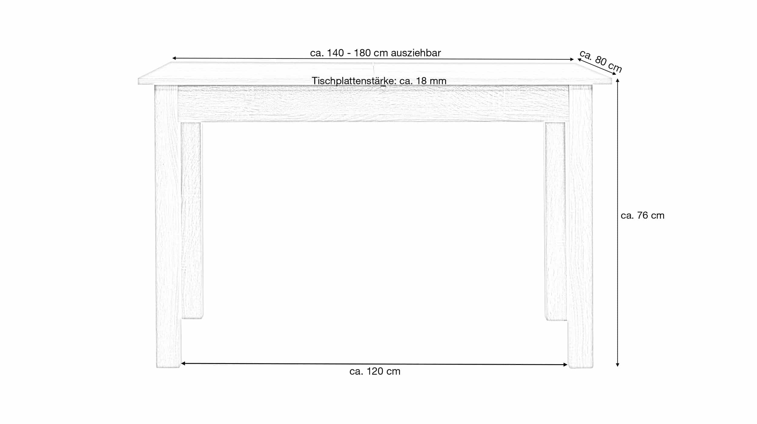 Esstisch 140 - 180 cm ausziehbar Sonoma Eiche - COBURG