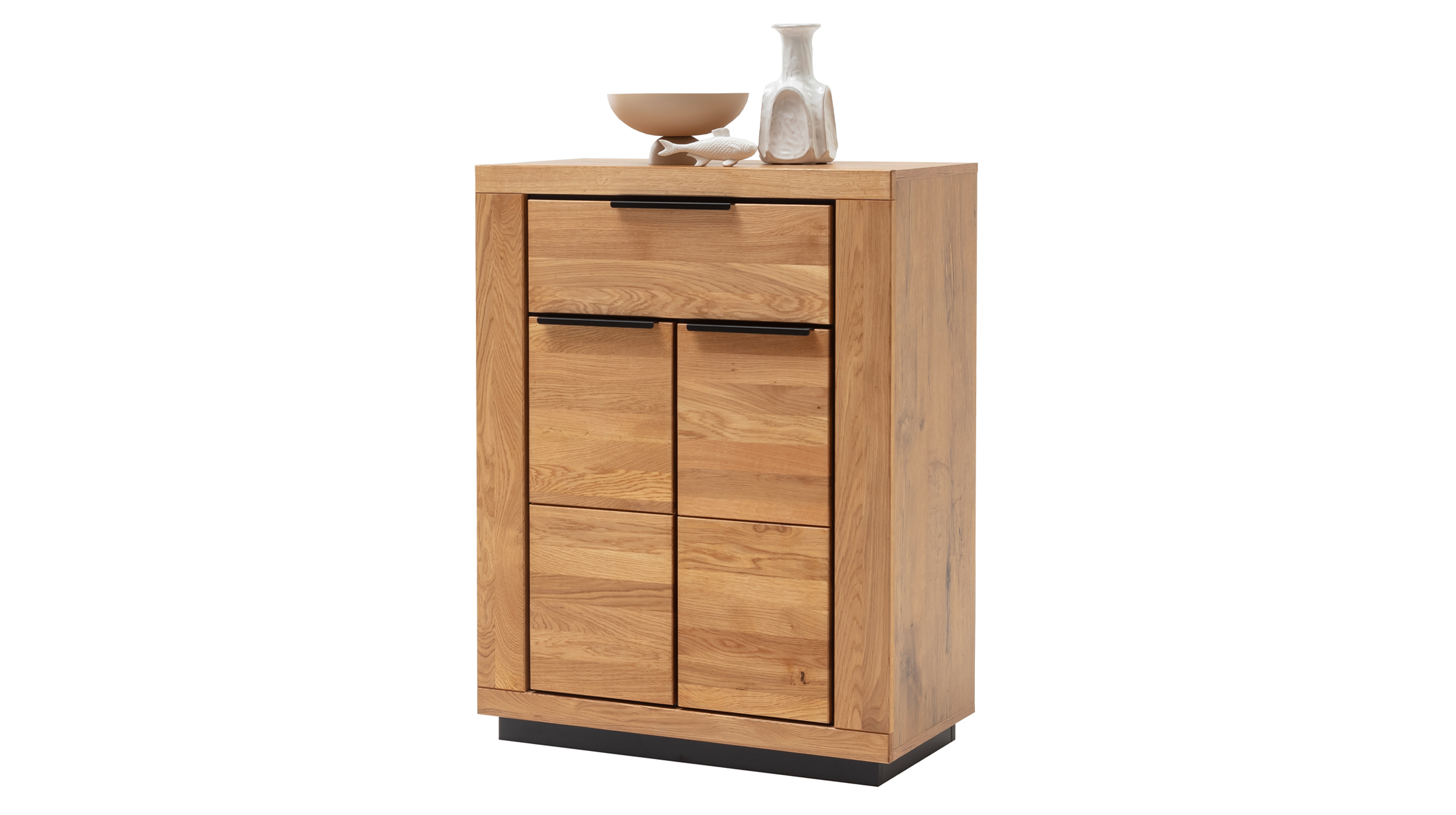 Garderobenkommode Wildeiche teilmassiv geölt - 80 x 40 cm - GRENO Garderobenkommode Wildeiche teilmassiv geölt - 80 x 40 cm - GRENO