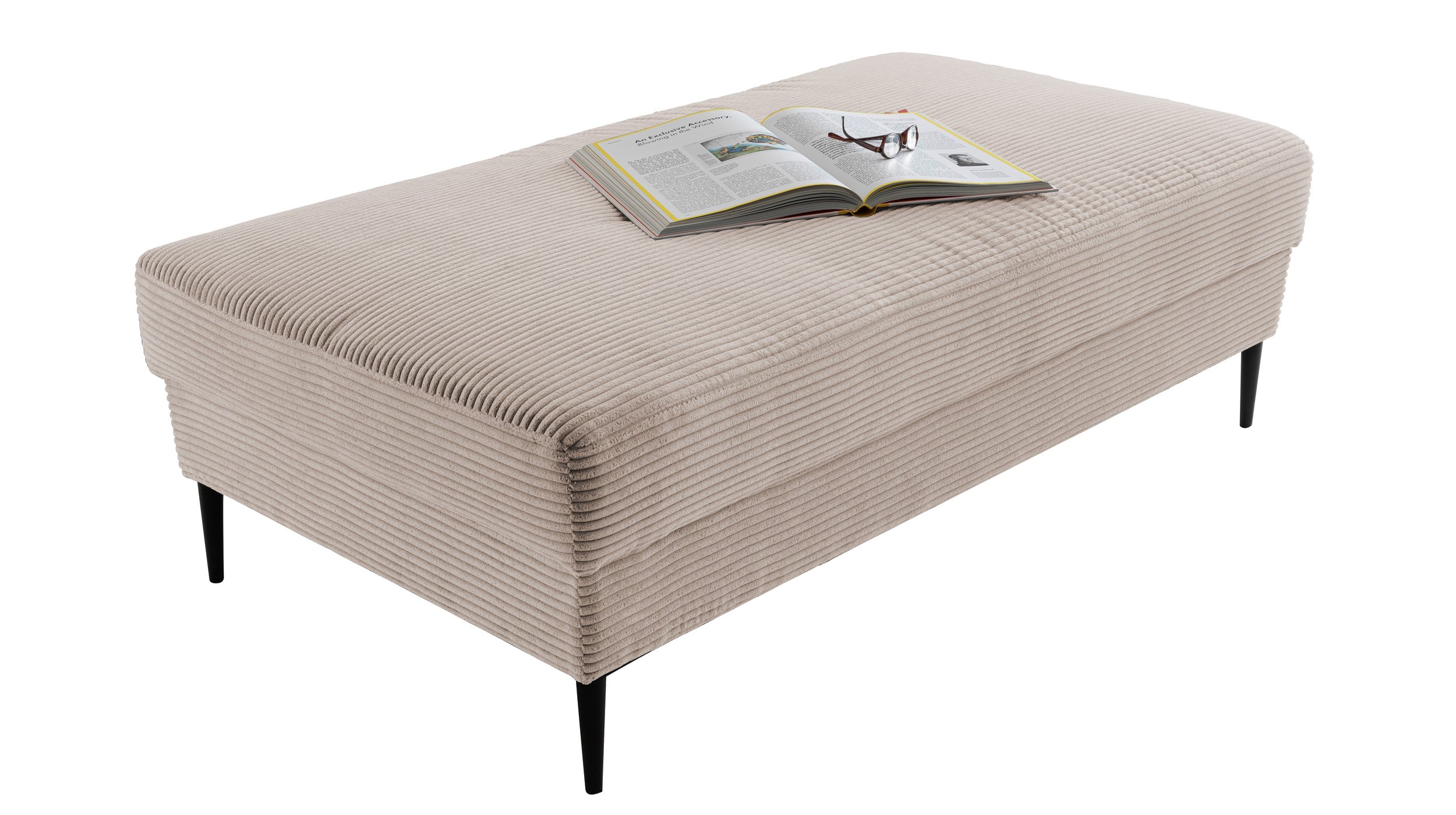 Hocker Sitzhocker 140 x 75 cm Cordbezug beige - SUMMER Hocker Sitzhocker 140 x 75 cm Cordbezug beige - SUMMER