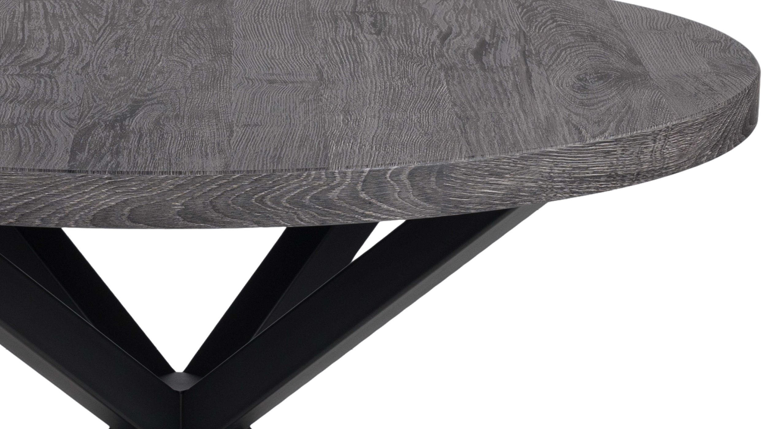 Esstisch Akazie grau - schwarz 100 cm rund - DAMIRA