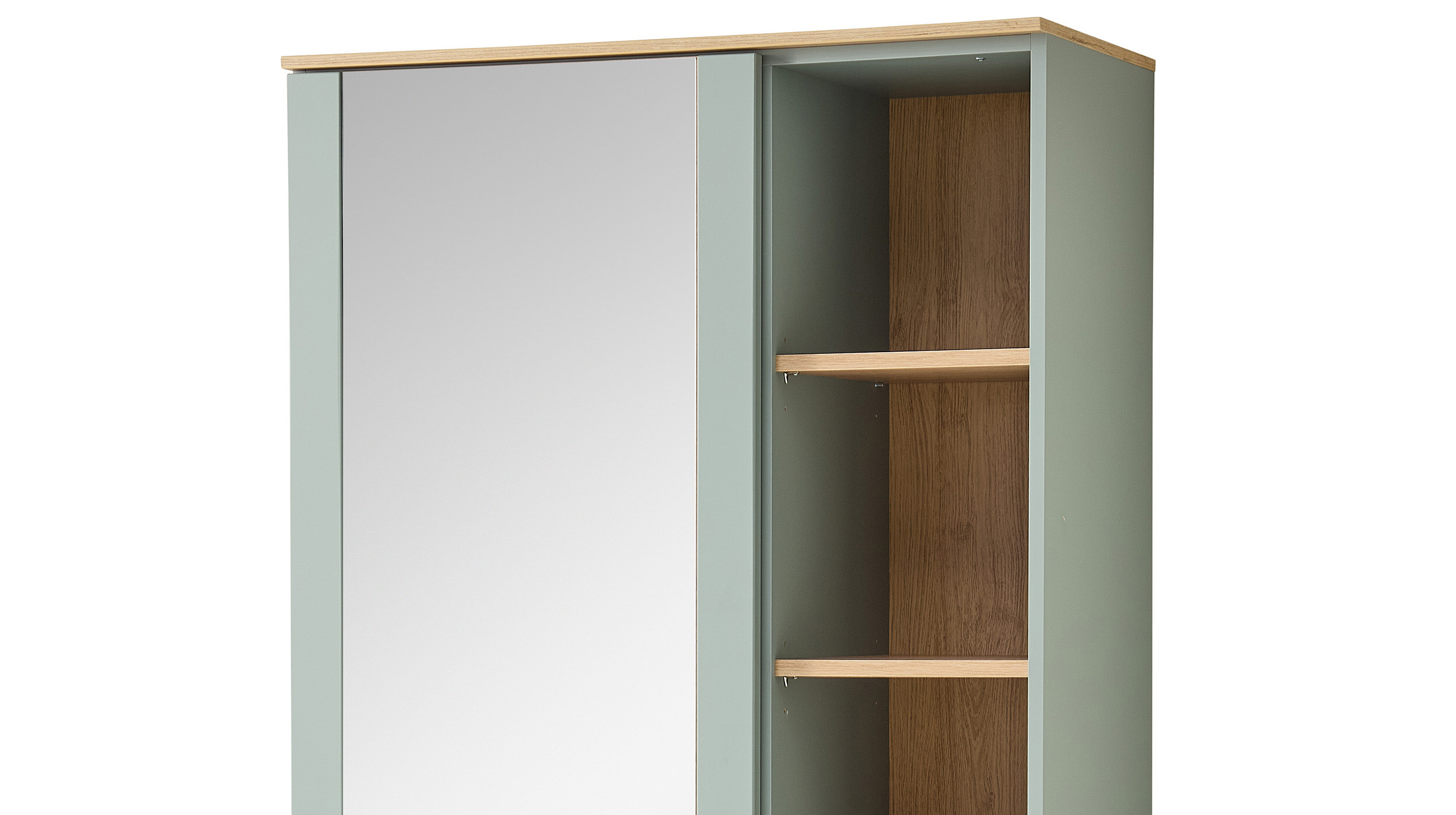 Garderobenschrank grün - Artisan Eiche 202 cm - BARI