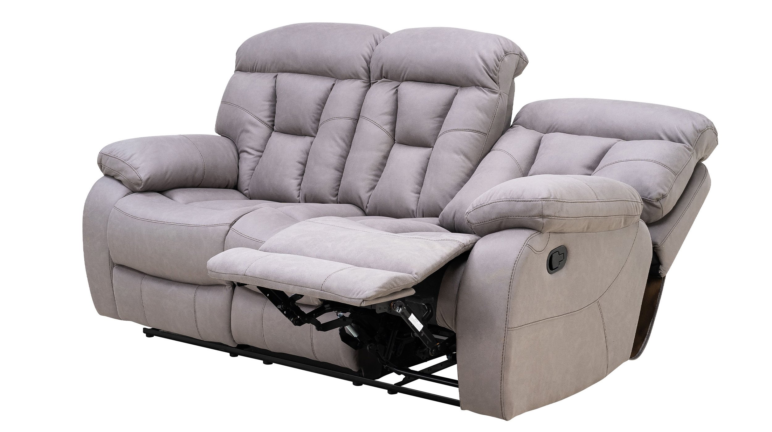 Einzelsofa Microfaser grau 213 cm - Relaxfunktion - SABINO
