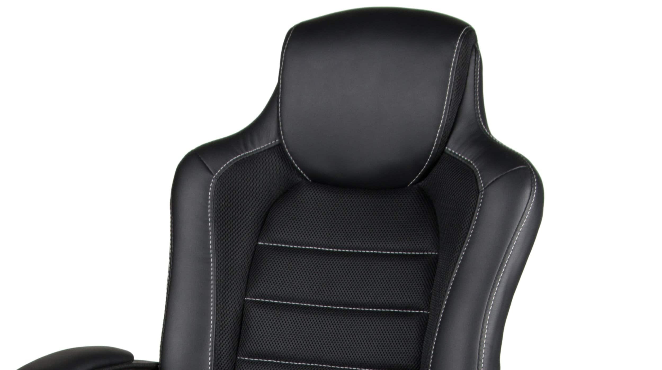 Chefsessel Drehstuhl schwarz Lederlook - JORIS
