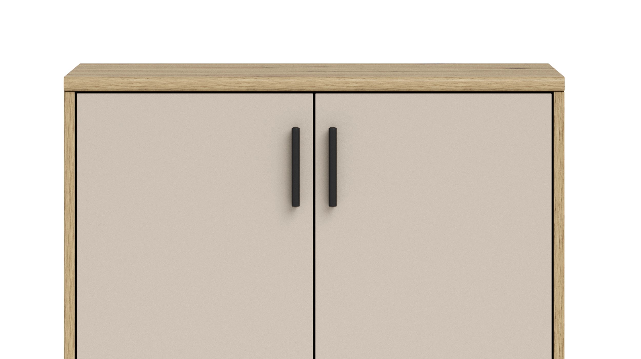 Kommode beige - Artisan Eiche 74 x 50 cm - 2-türig - NELLY