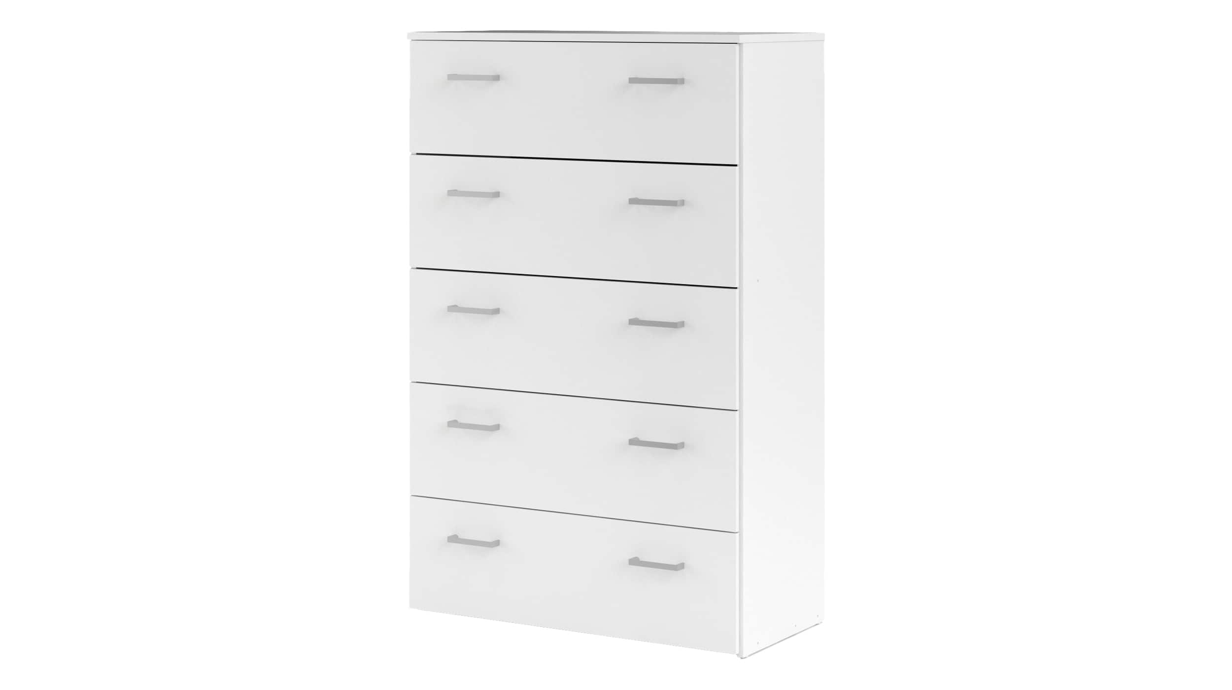 Kommode mit 5 Schubladen weiss 74 x 115 cm - SPACE Kommode mit 5 Schubladen weiss 74 x 115 cm - SPACE