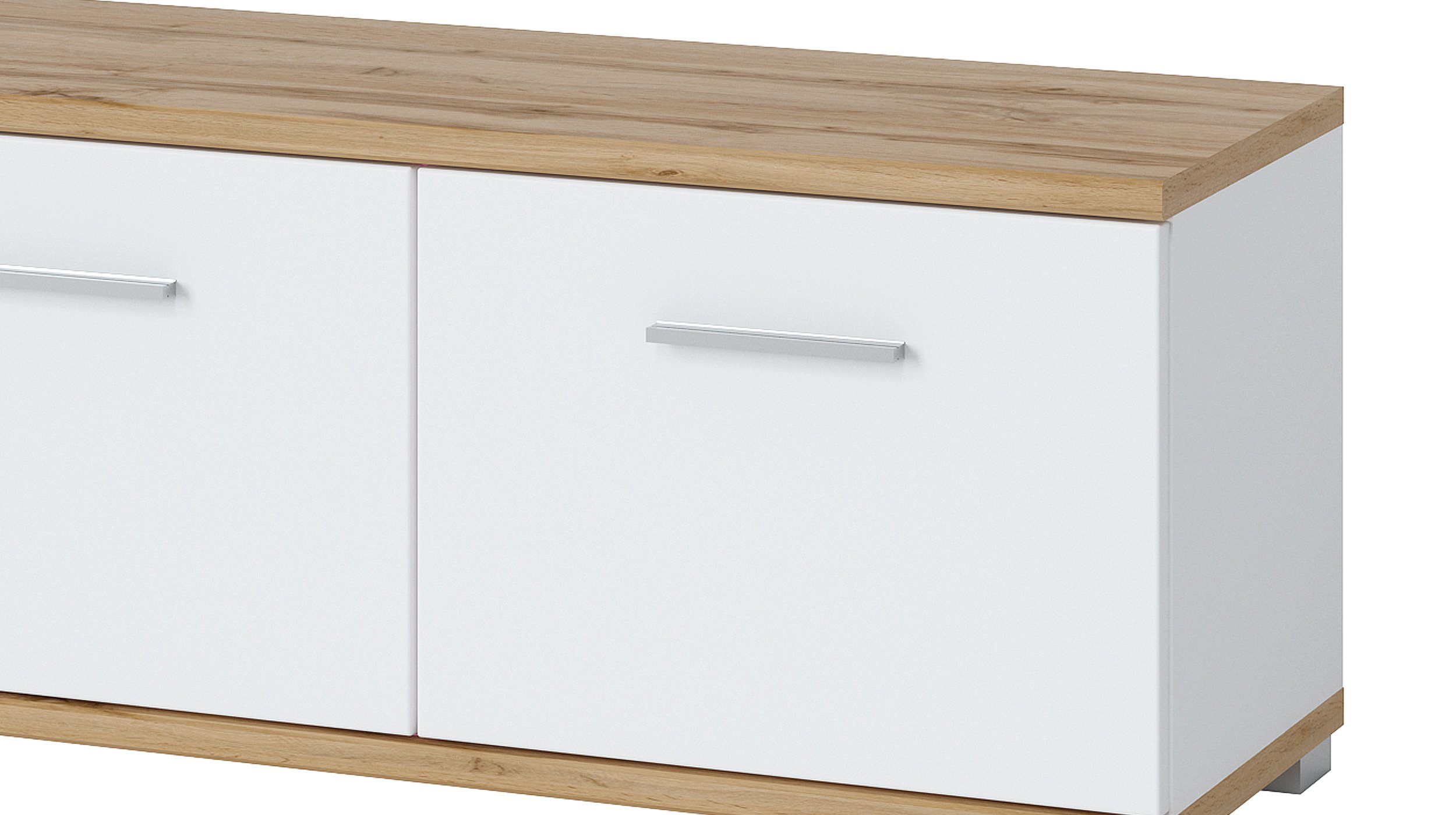 Garderobenbank alpinweiß  - Wotan Eiche 90 cm - HOLA
