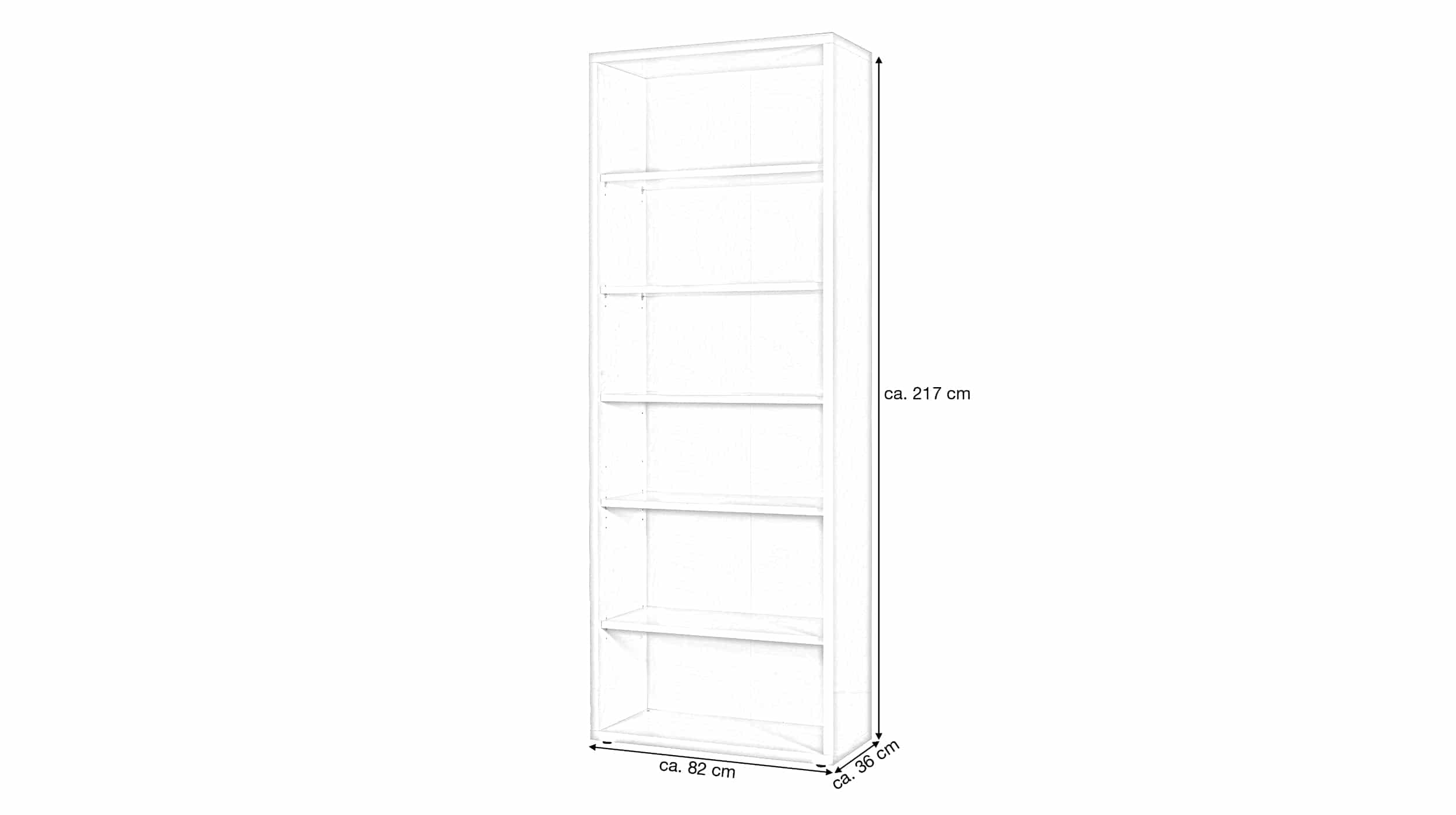 Bücherregal Büroregal weiß hochglanz 82 x 217 cm - DISEGNO