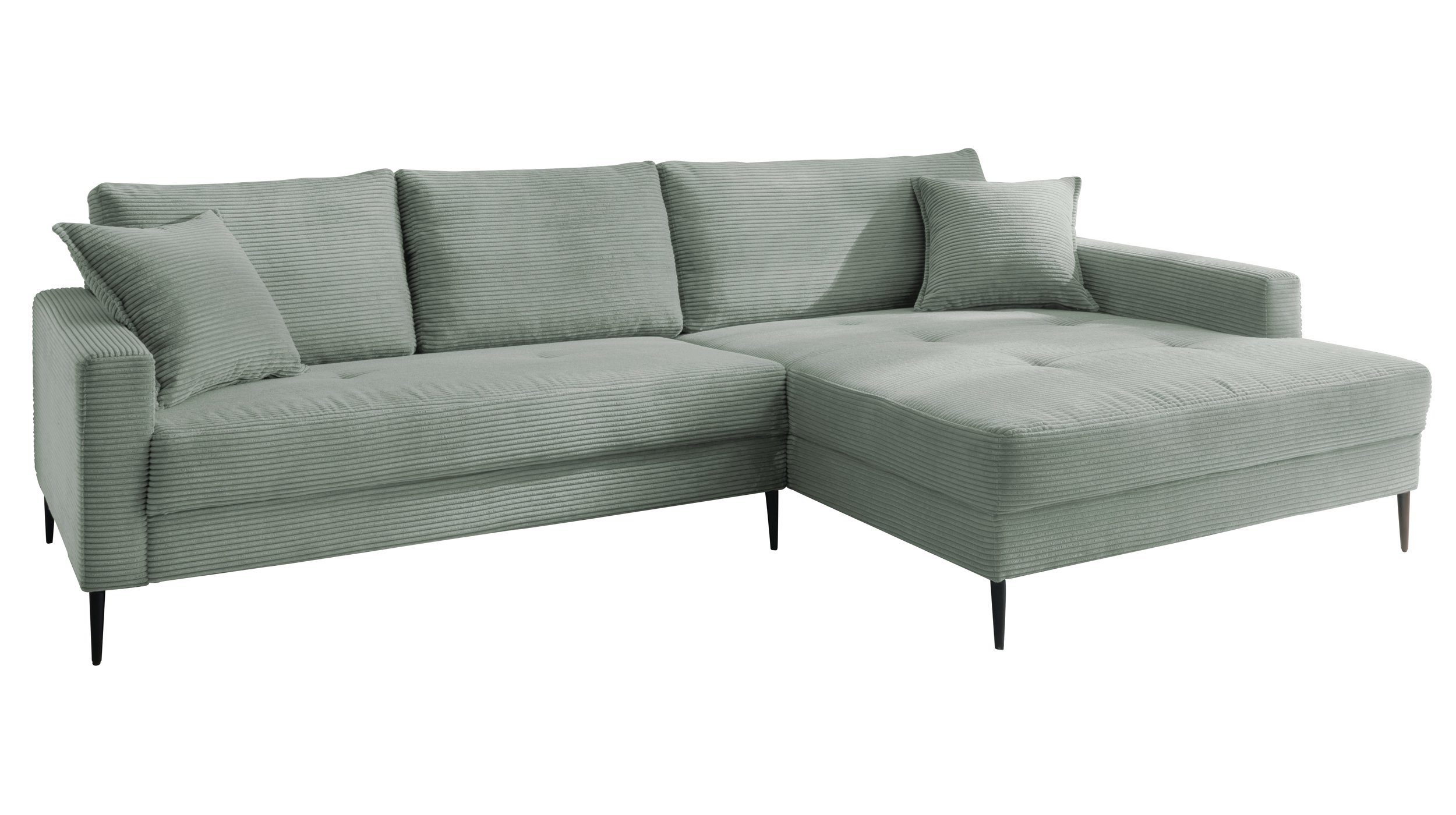 Ecksofa Cord pastell grün 276 x 173 cm - SUMMER Ecksofa Cord pastell grün 276 x 173 cm - SUMMER