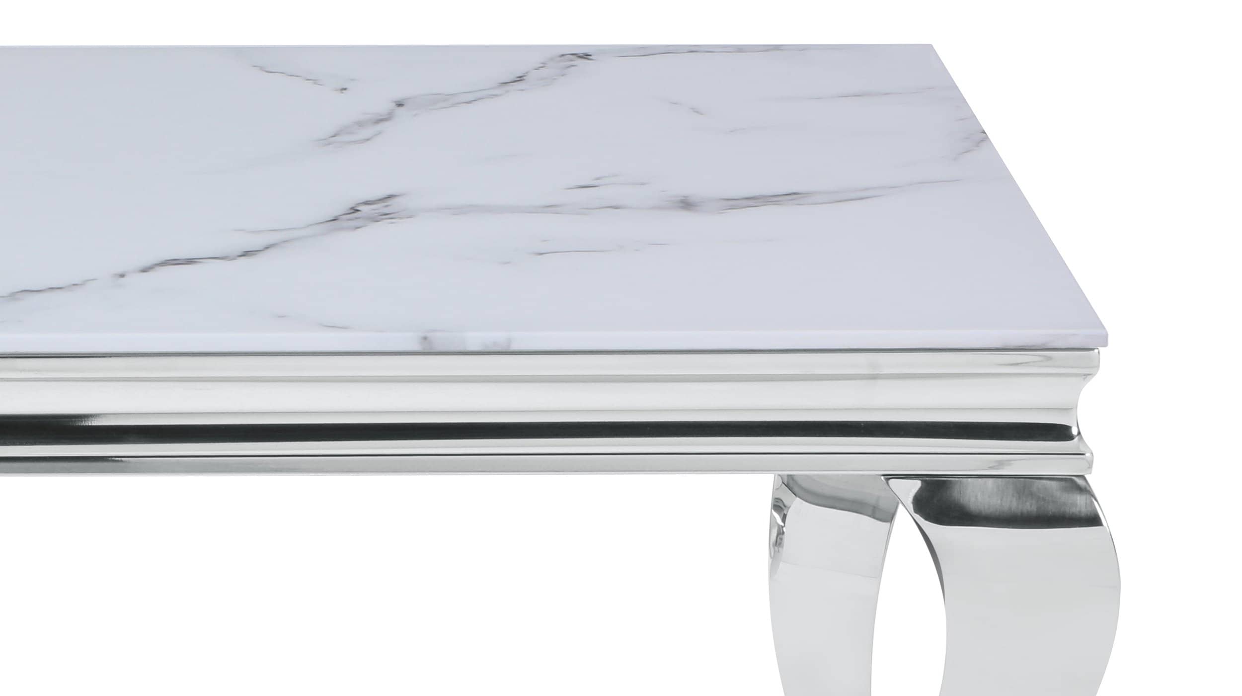 Couchtisch Glasplatte Marmor Optik 115 x 65 cm - BELKA 