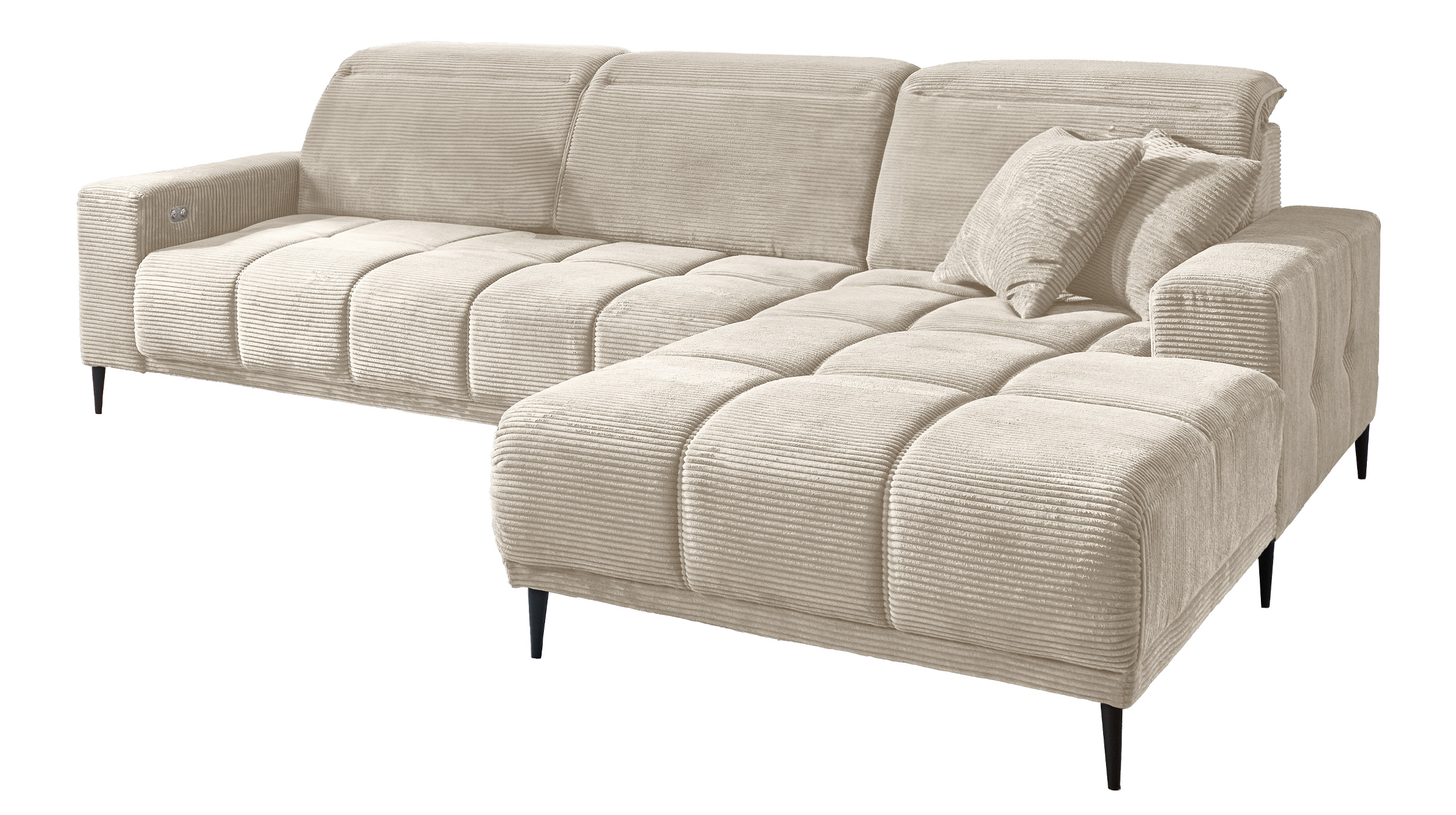Ecksofa Cord beige 286 x 195 cm - MARISOL Ecksofa Cord beige 286 x 195 cm - MARISOL