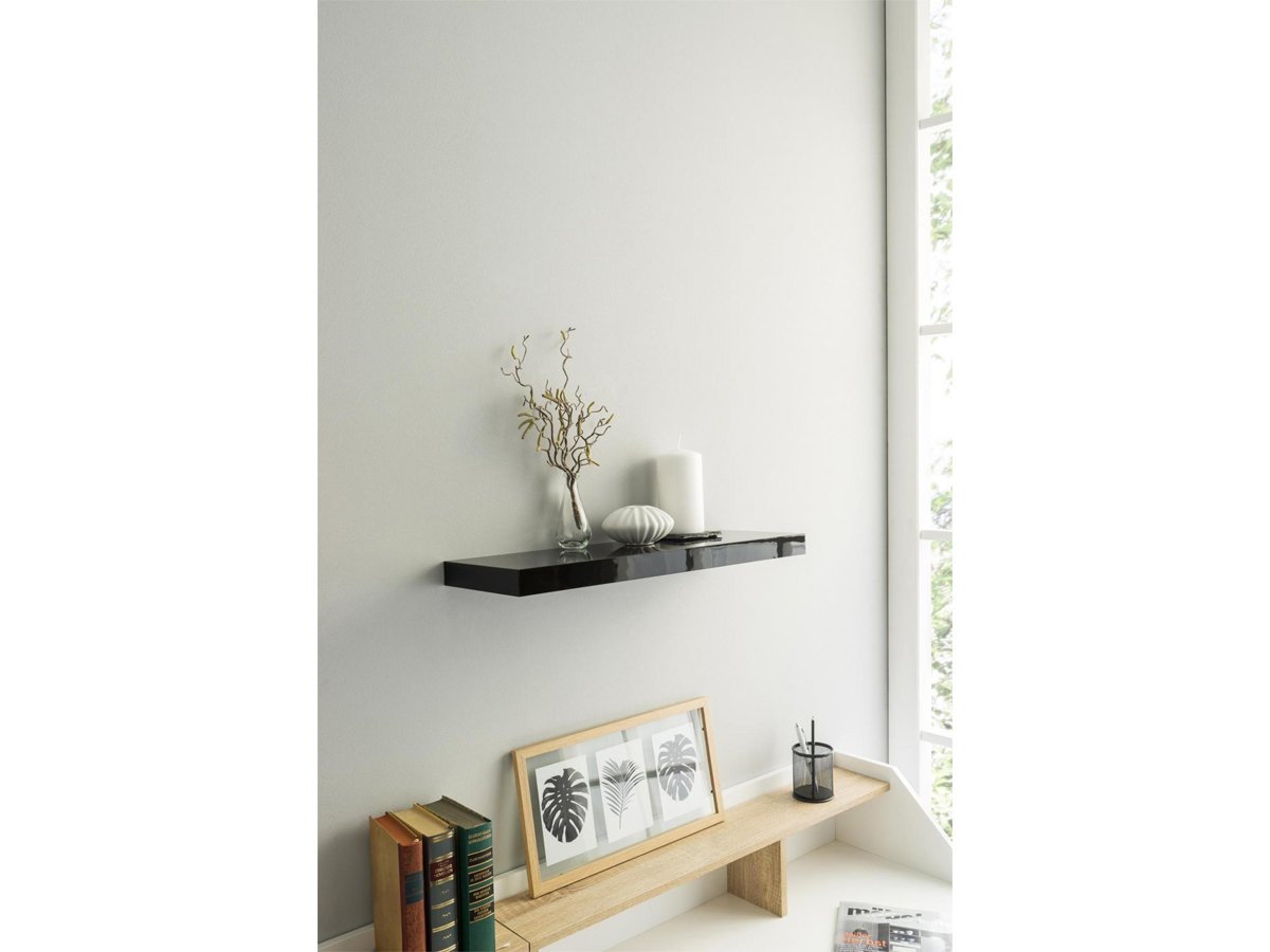 Wandboard Schwarz hochglanz 60 cm - SHELVY