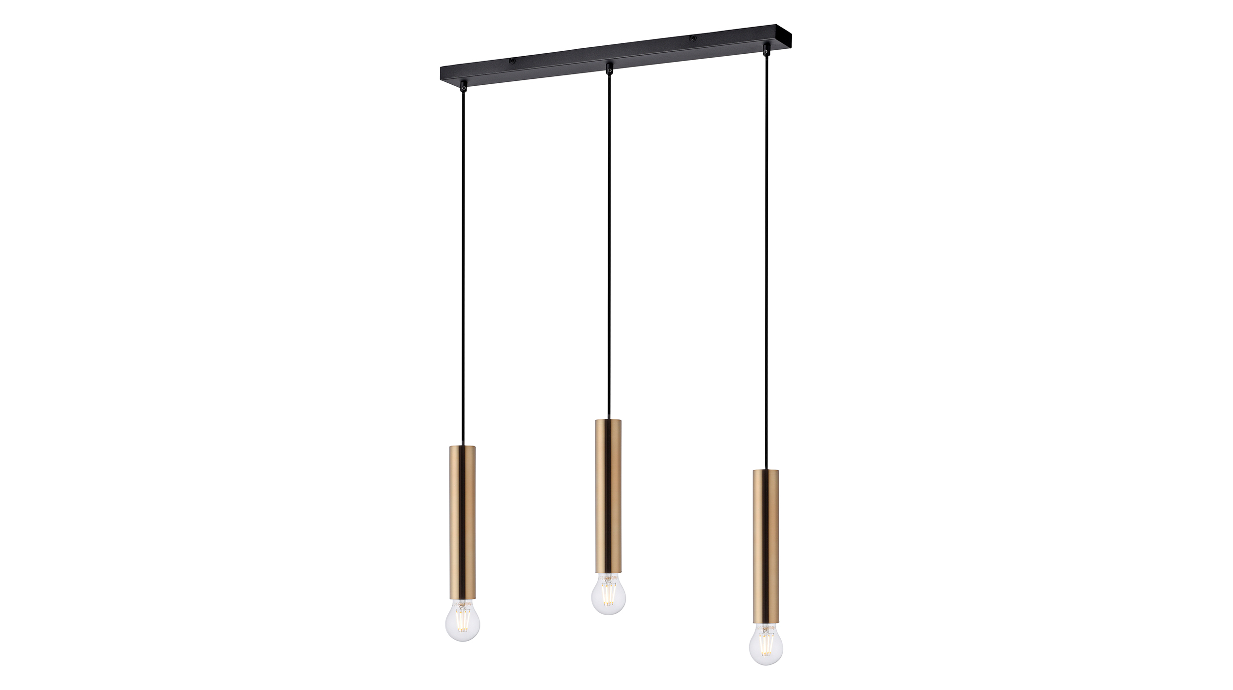 Hängelampe Messing matt 65 x 120 cm 3-flammig - BRUNO