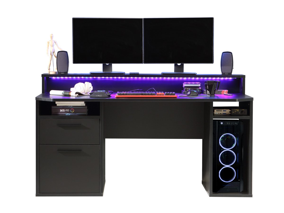 Gaming Tisch 160 cm Computerschreibtisch schwarz - TEZAUR