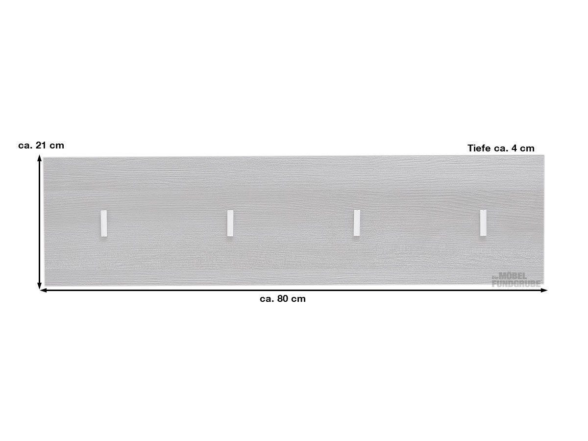 Wandgarderobe Paneel Höhe 21 cm Rauchsilber - LINE