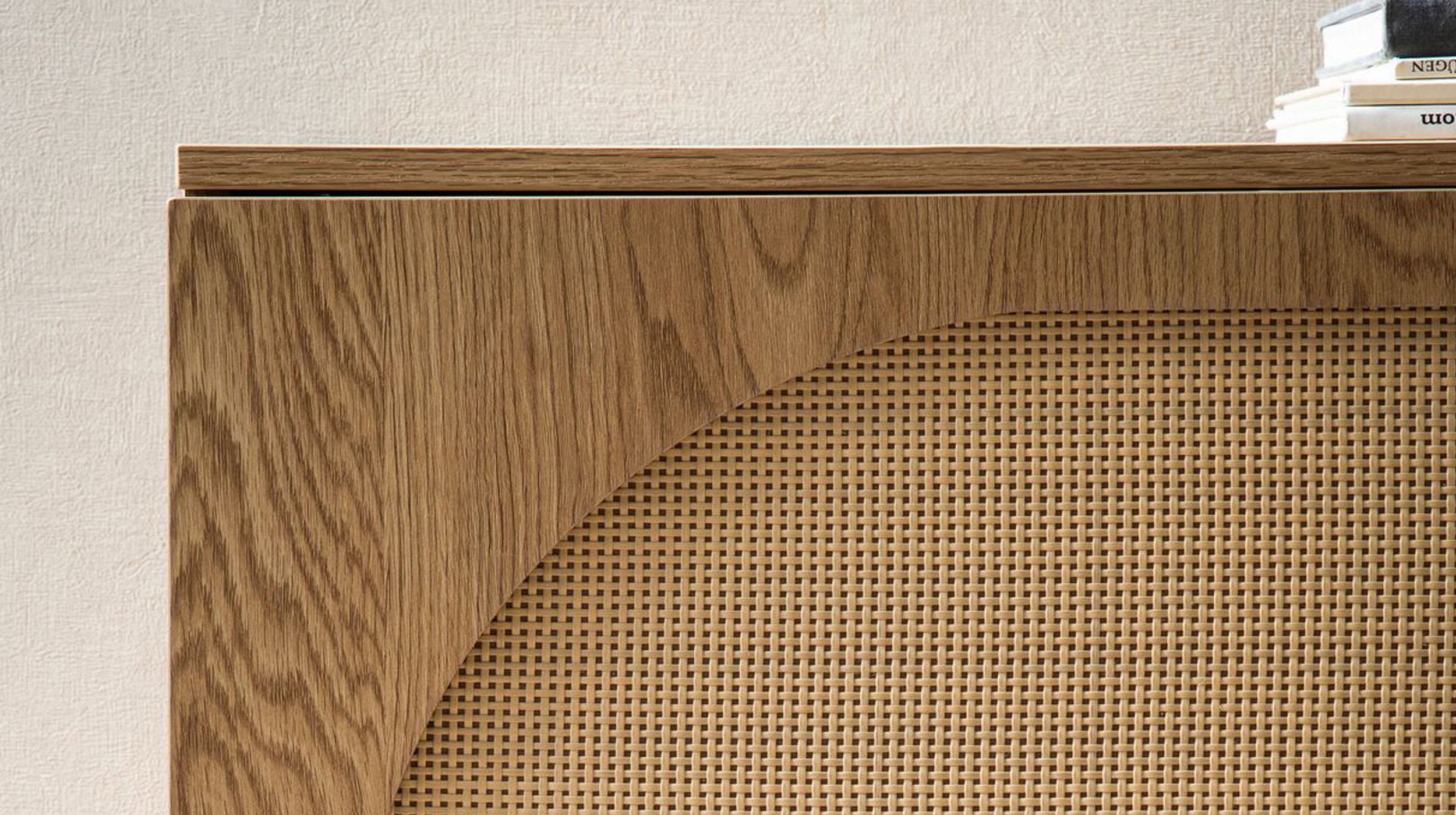 Sideboard mit 3 Schubladen Eiche Holzdekor - Rattan 140 cm - RATVAN