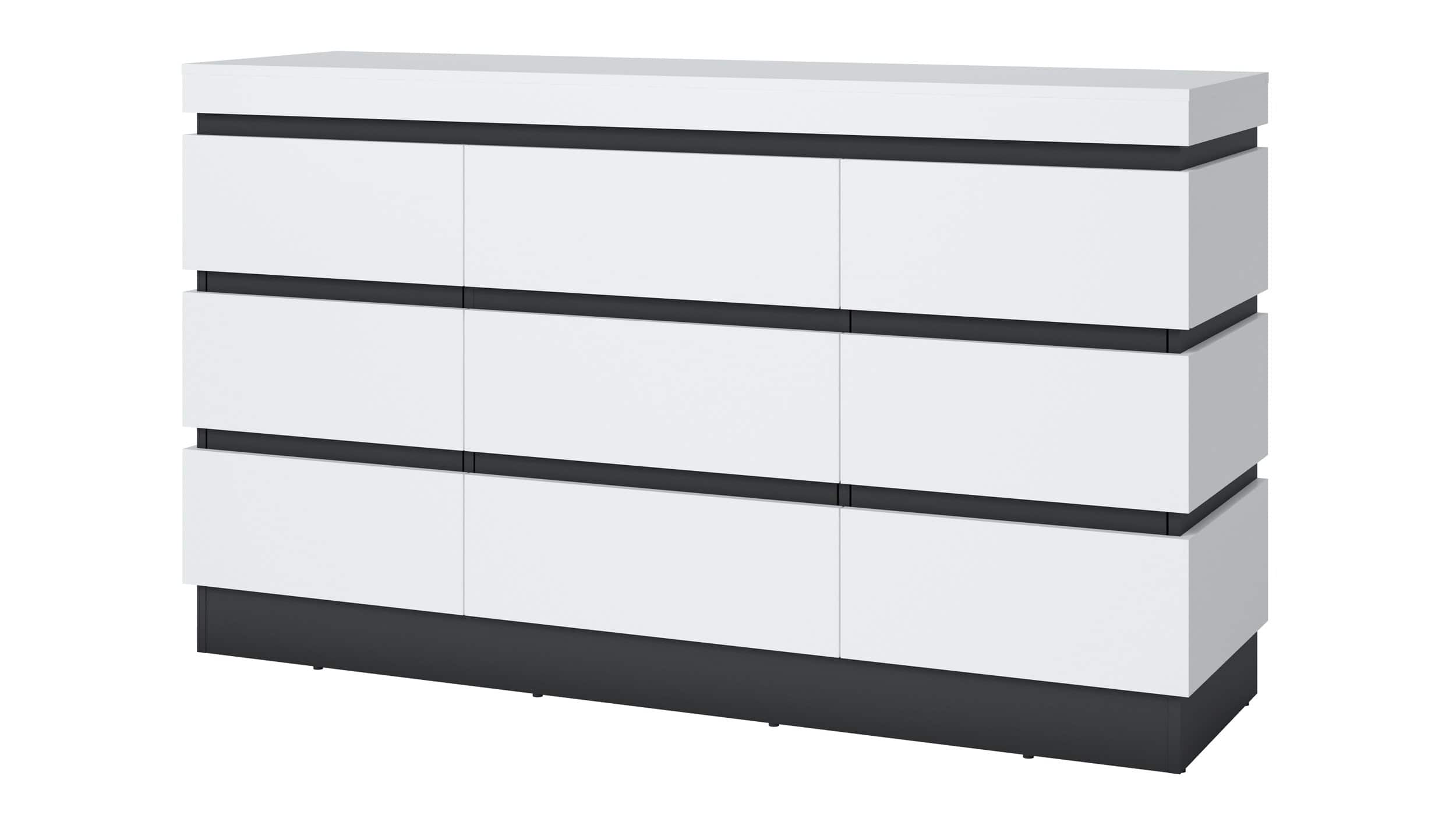 Sideboard alpinweiß - anthrazit 161 cm - CAMPANIA Sideboard alpinweiß anthrazit 161 cm - CAMPANIA