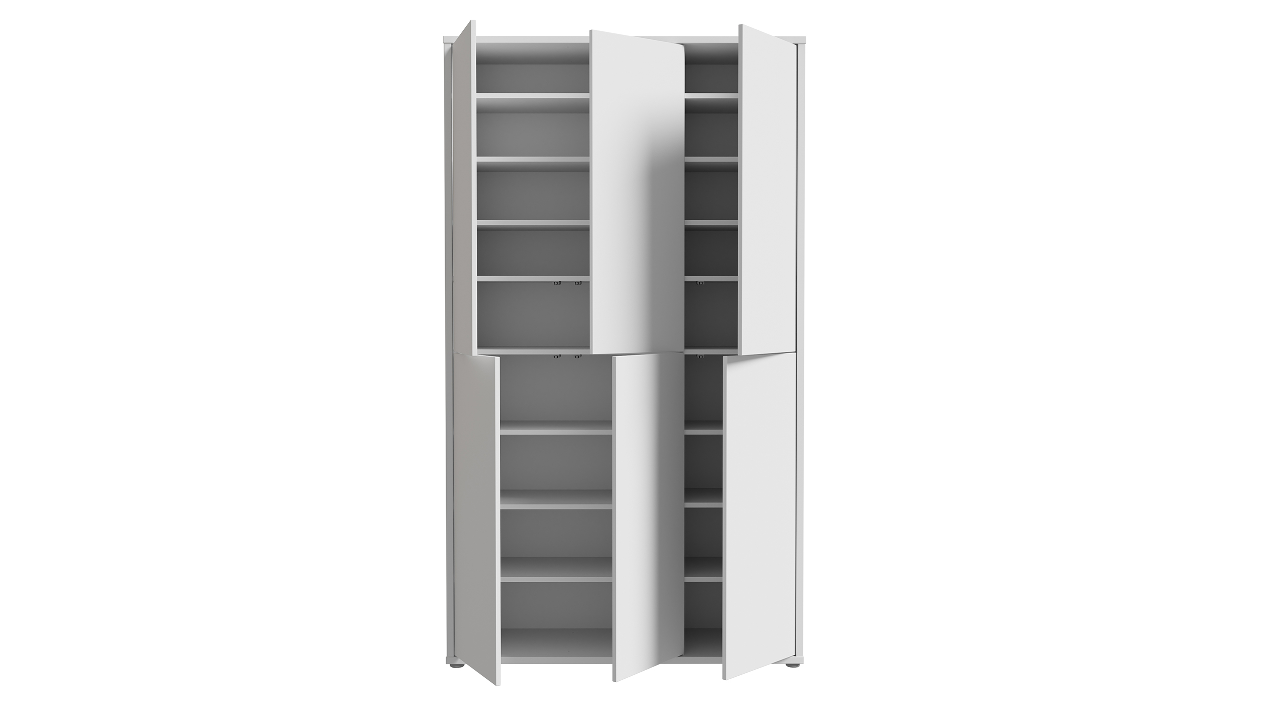 Schuhschrank hellgrau 109 x 192 cm 6-türig - ALICE