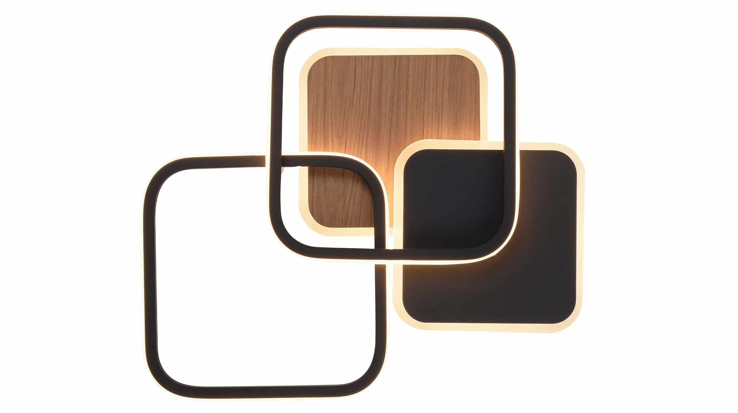 Deckenleuchte LED schwarz-Holzdekor 39 x 46 cm - SEVENT