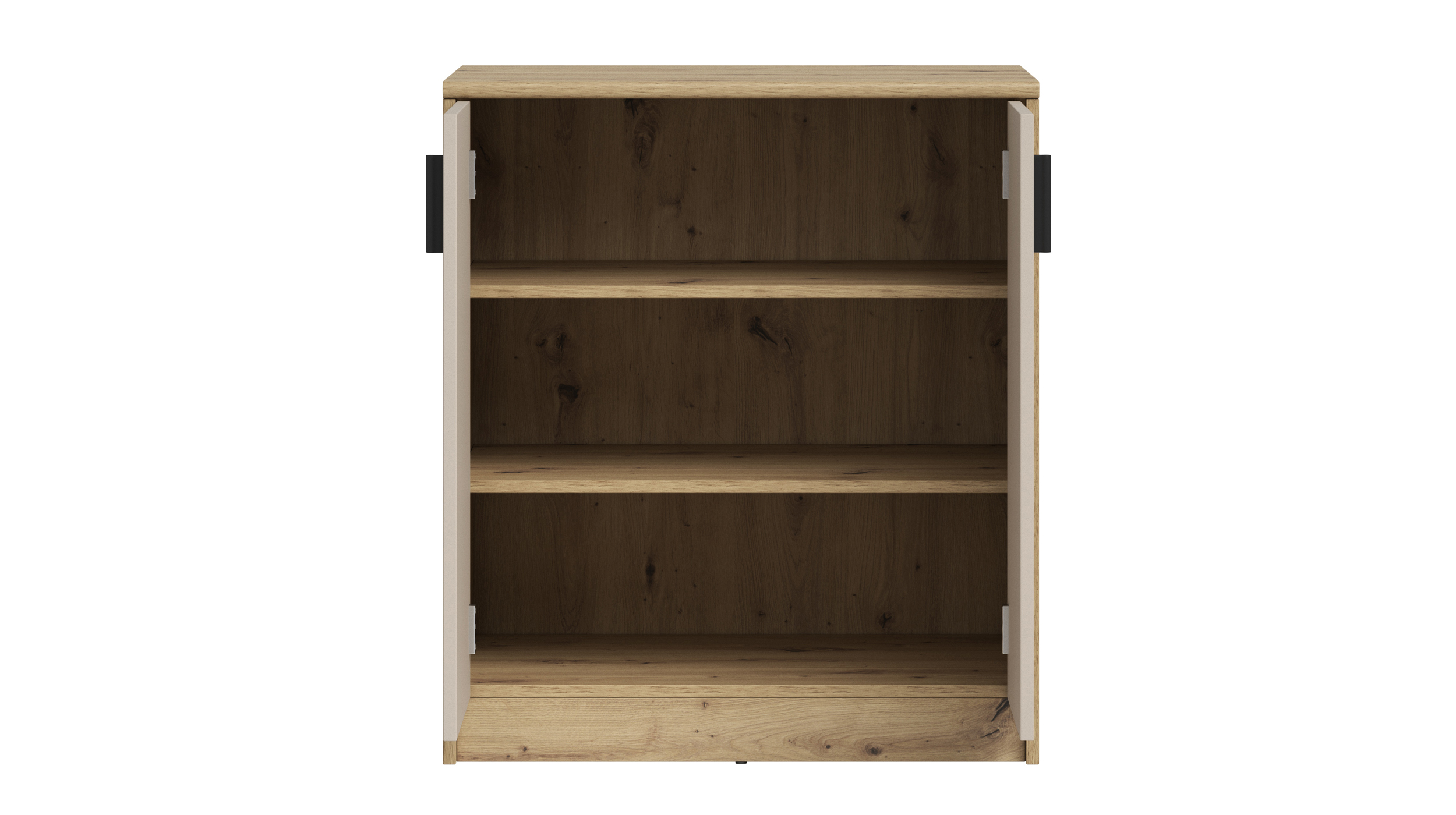 Kommode beige - Artisan Eiche 74 x 50 cm - 2-türig - NELLY