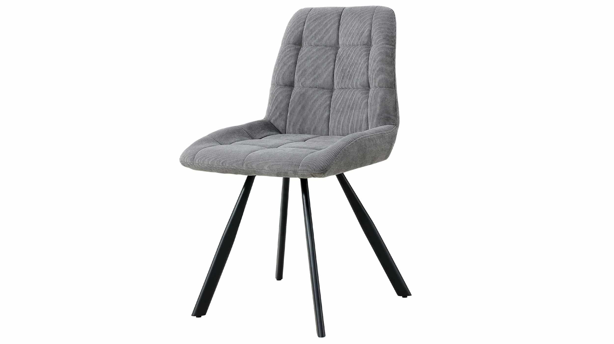 Polsterstuhl Schalenstuhl Cordbezug grau - ELLI Polsterstuhl Schalenstuhl Cordbezug grau - ELLI