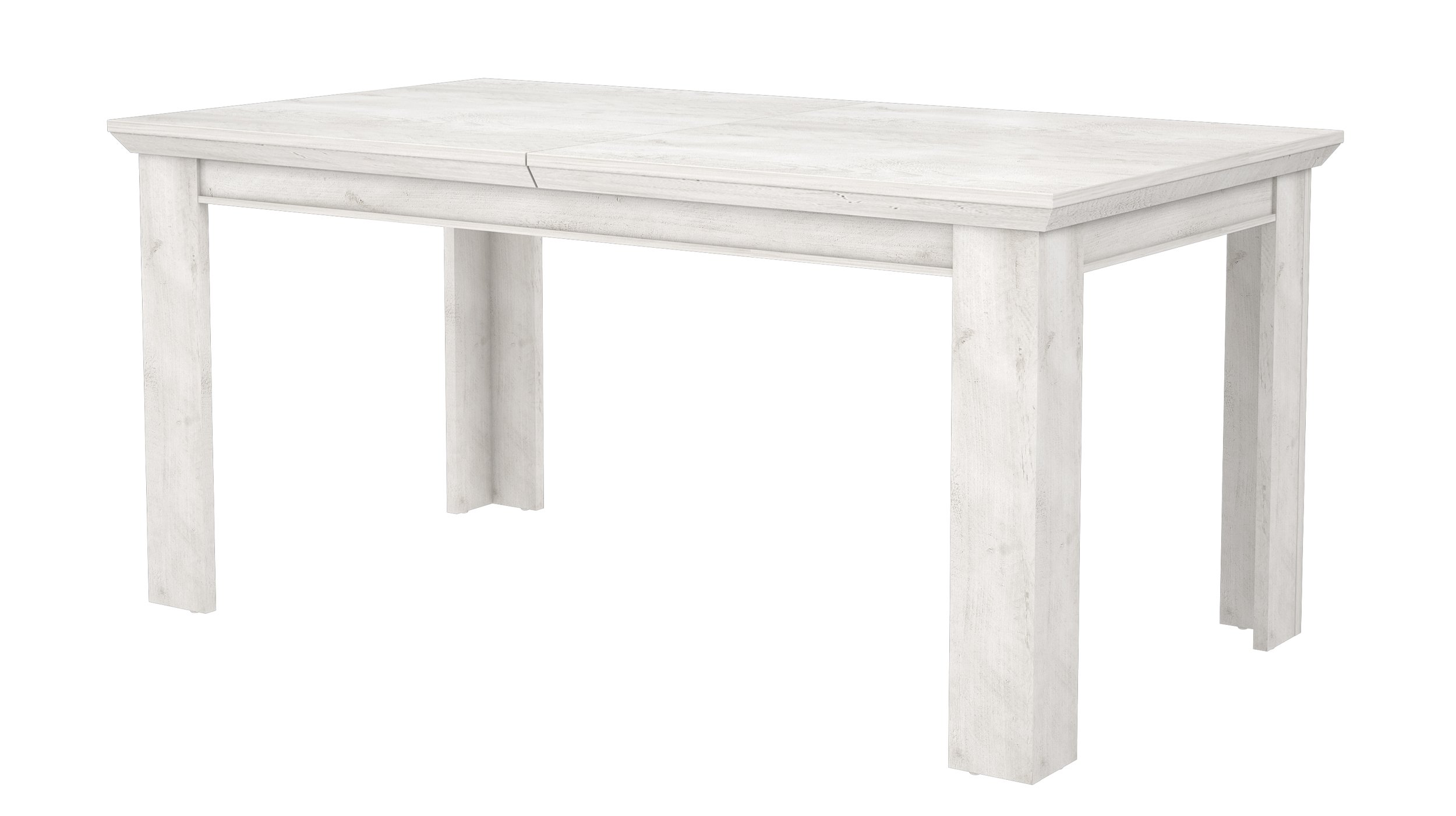 Esstisch 160 - 205 cm ausziehbar Pinie weiß - KASHMIR Esstisch 160 - 205 cm ausziehbar Pinie weiß - KASHMIR
