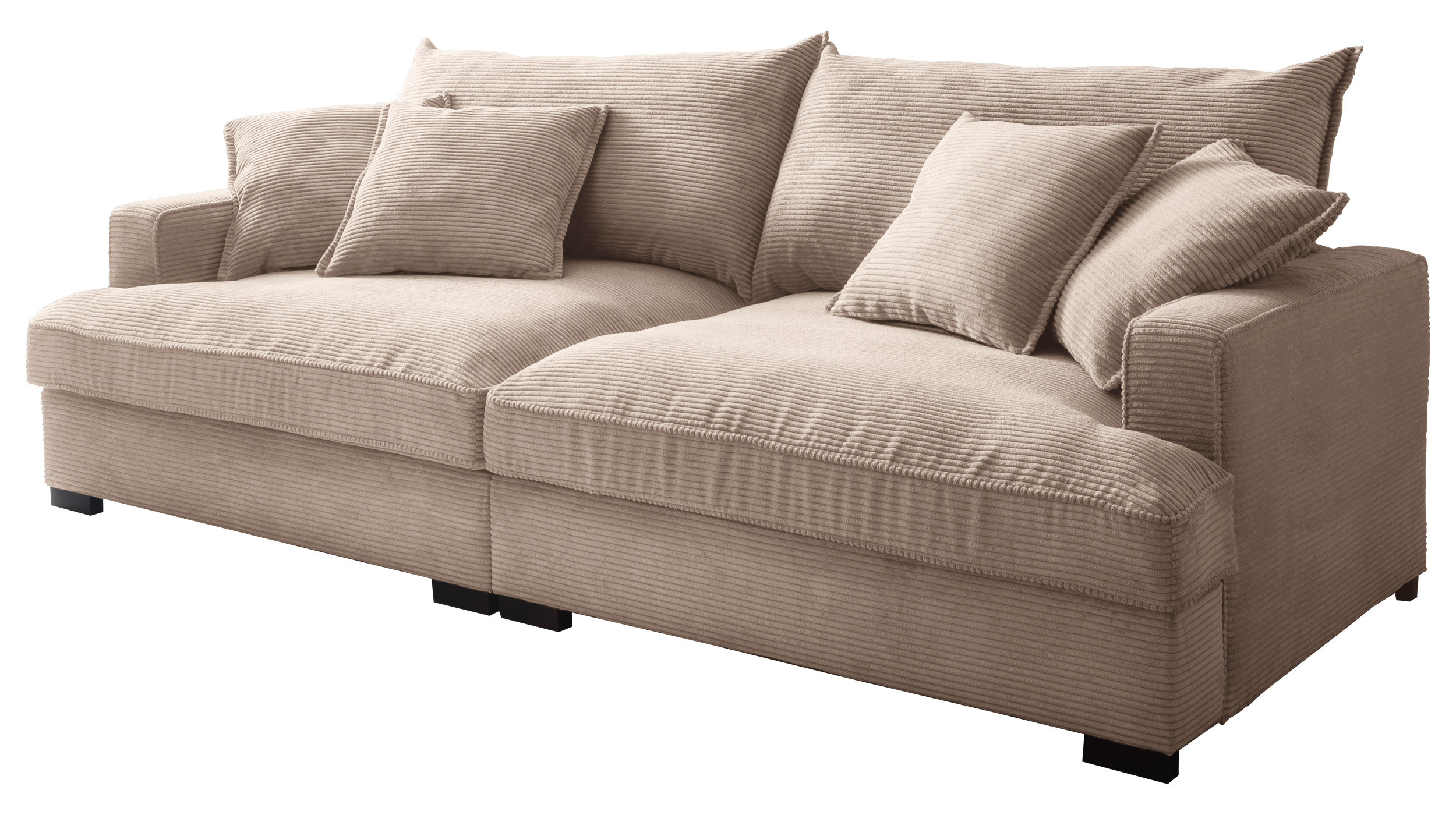 Big Sofa Cord beige - 242 cm - Nosagunterfederung - TRIBECCA Big Sofa Cord beige - 242 cm - Nosagunterfederung - TRIBECCA