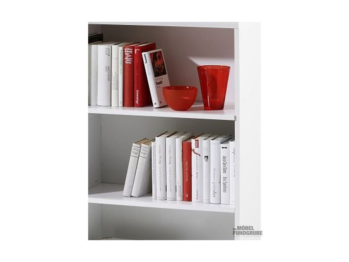 Bücherregal Standregal weiß 60 x 106 cm - 2 Einlegeböden - LILLY