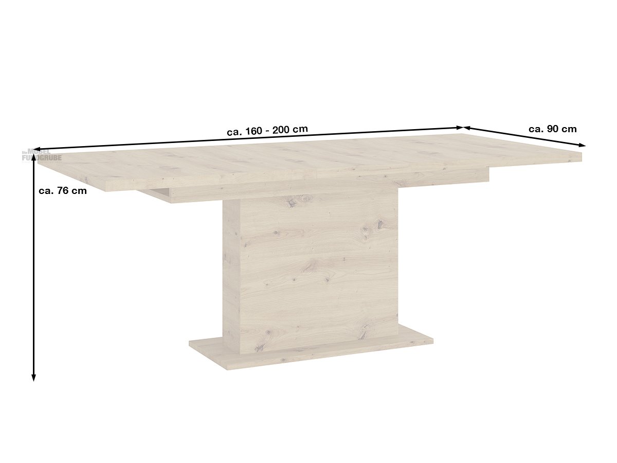 Esstisch 160 - 200 cm ausziehbar Artisan Eiche - CHESS