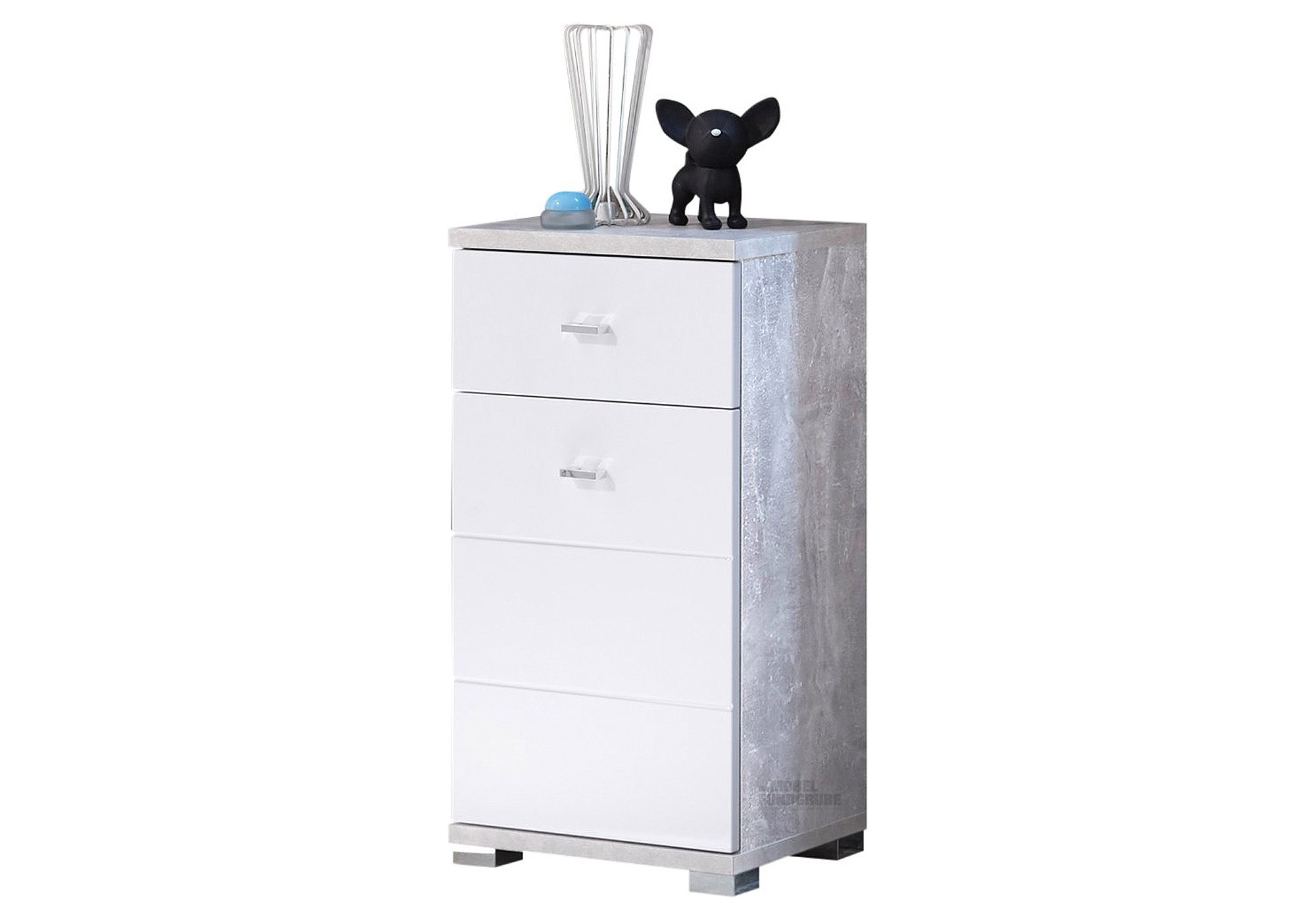 Bad Unterschrank Betonoptik - weiß 38 cm 1 Tür - POOL Bad Unterschrank Betonoptik - weiß 38 cm 1 Tür - POOL