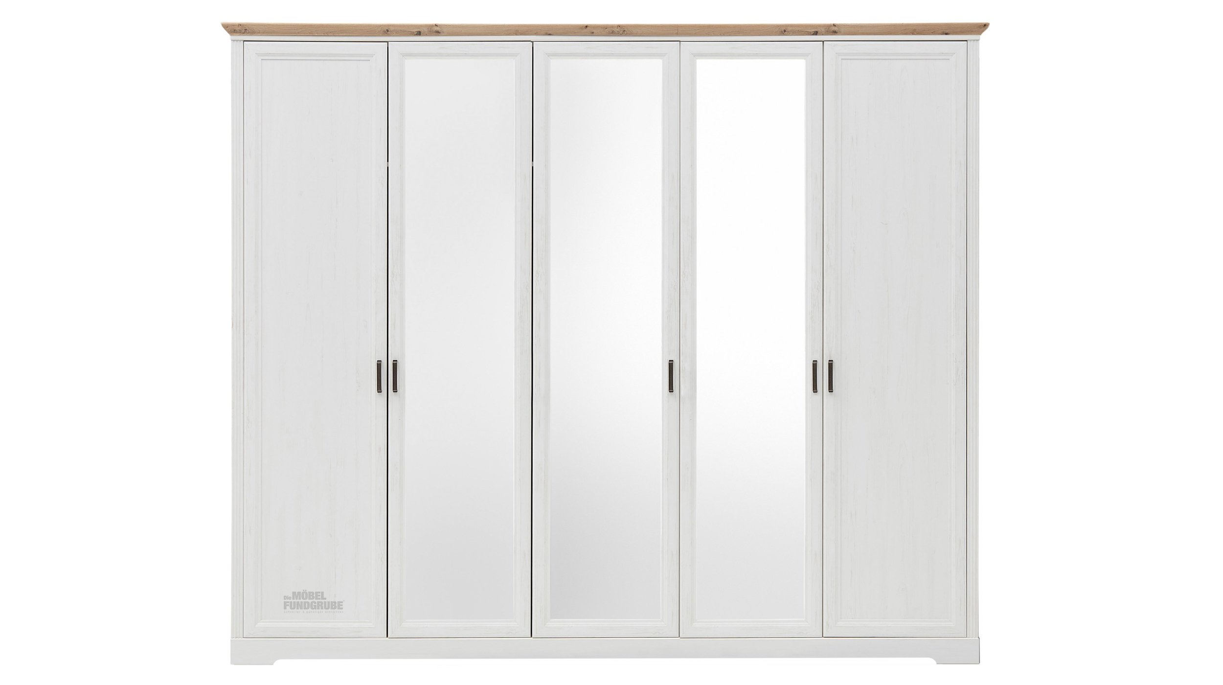 Kleiderschrank mit Spiegel - weiß - Artisan Eiche - 266 cm - JASMIN Kleiderschrank Pinie weiß - Artisan Eiche 266 cm - JASMIN