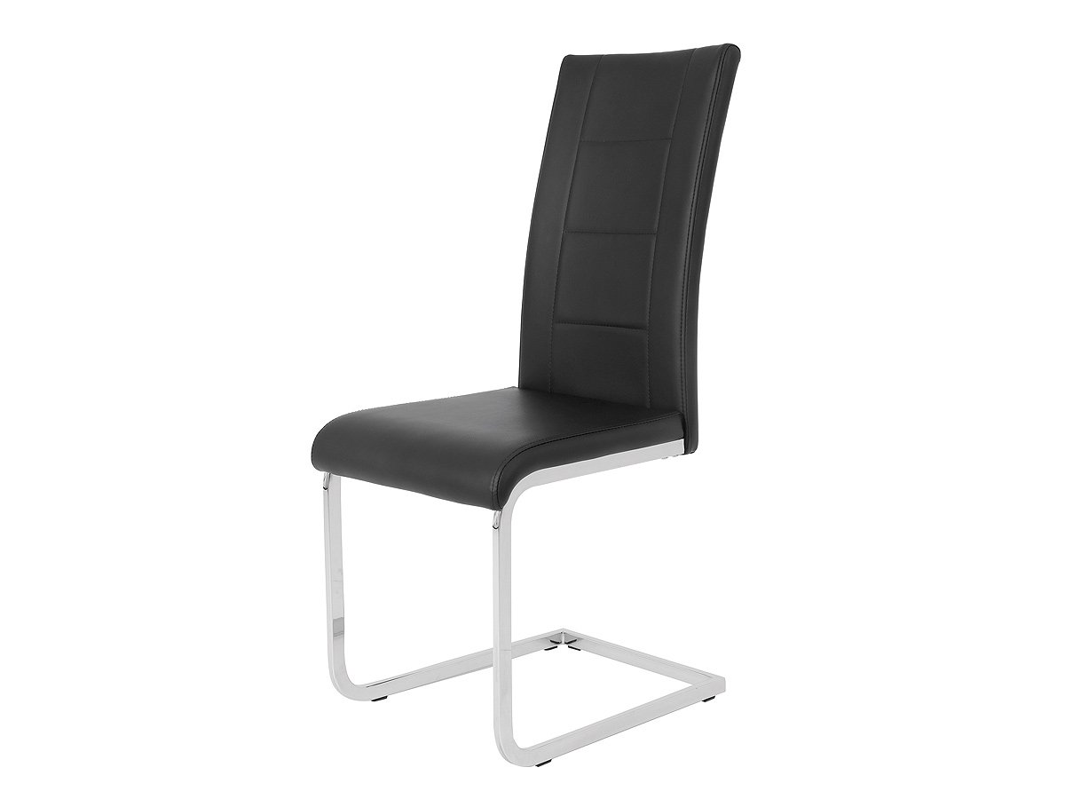 Schwingstuhl schwarz Freischwinger Lederlook - JOANA Schwingstuhl schwarz Freischwinger Lederlook - JOANA