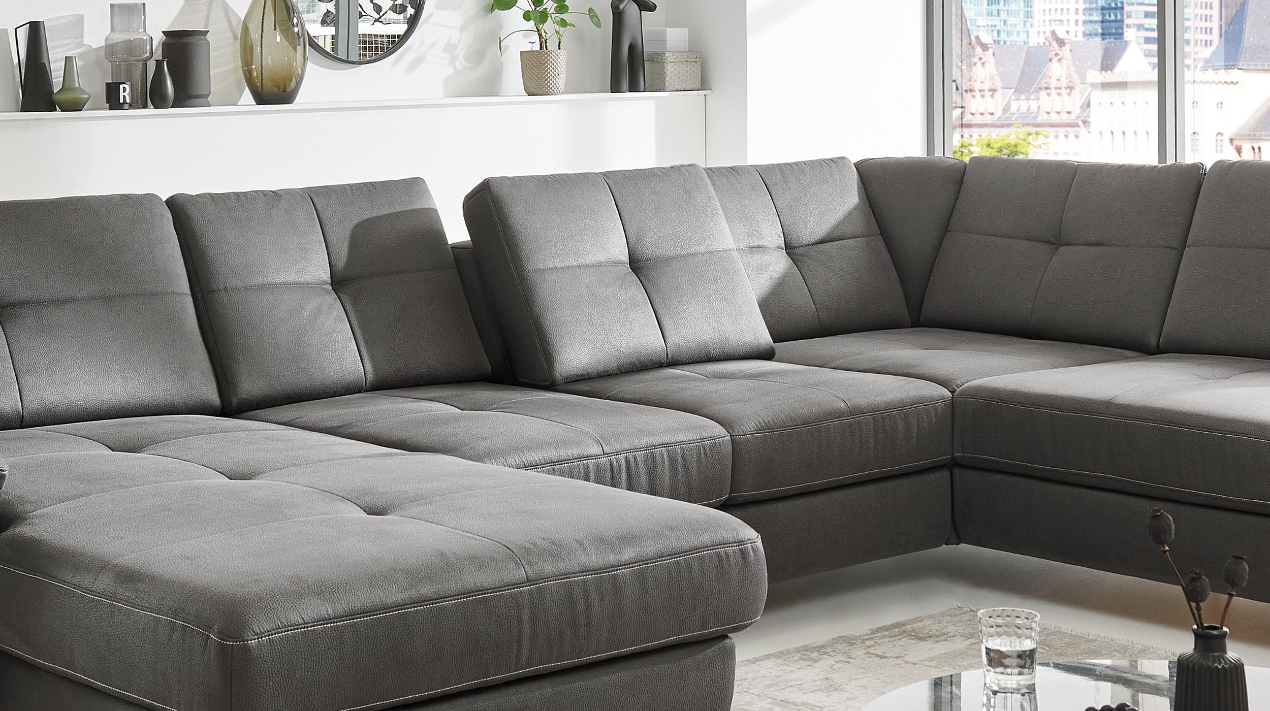 Couchliebe® Wohnlandschaft planbar - grau - Basis Version - SEATTLE