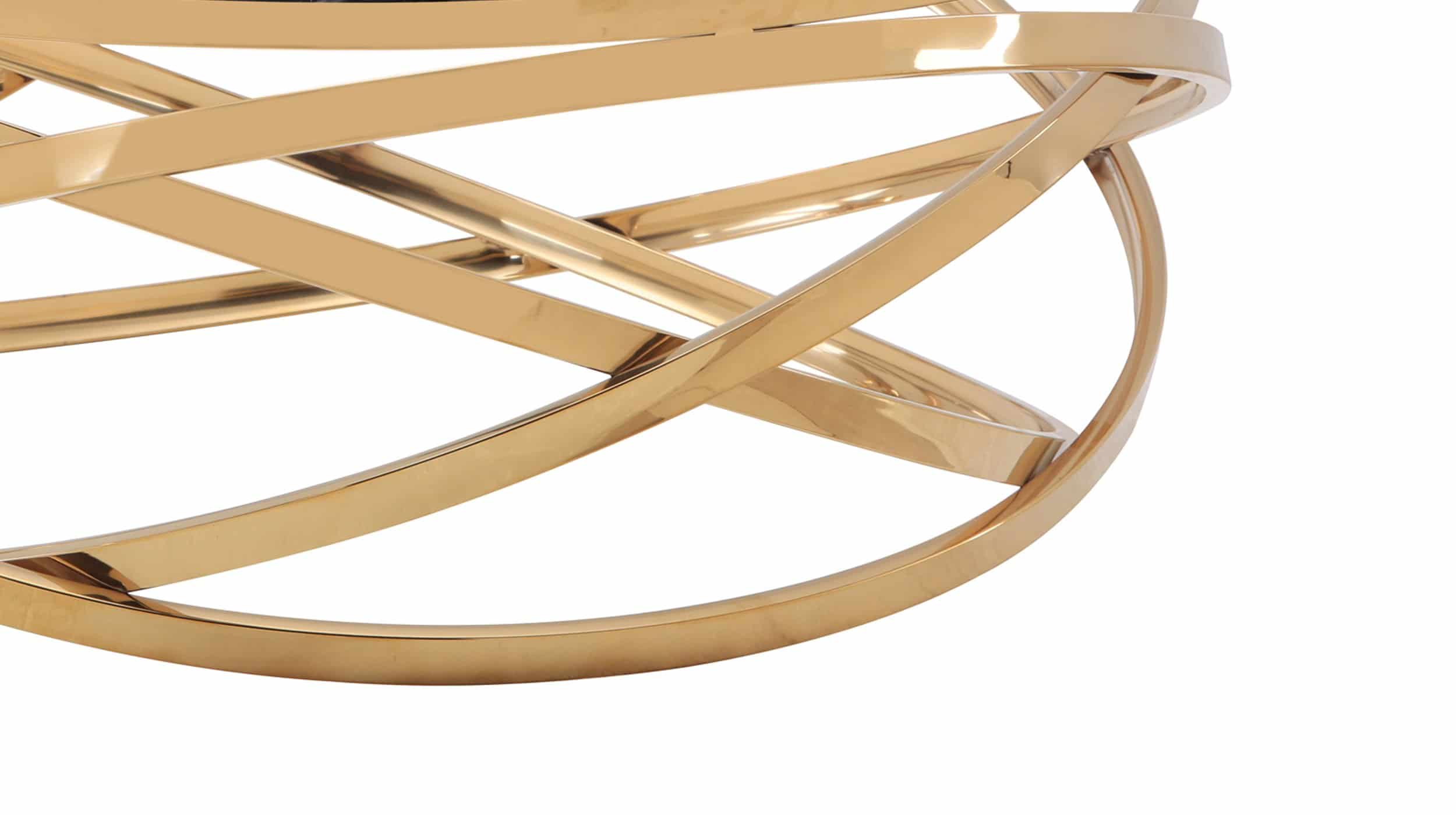 Couchtisch Glas Marmor-Optik goldfarben 90 x 43 cm - GALINA