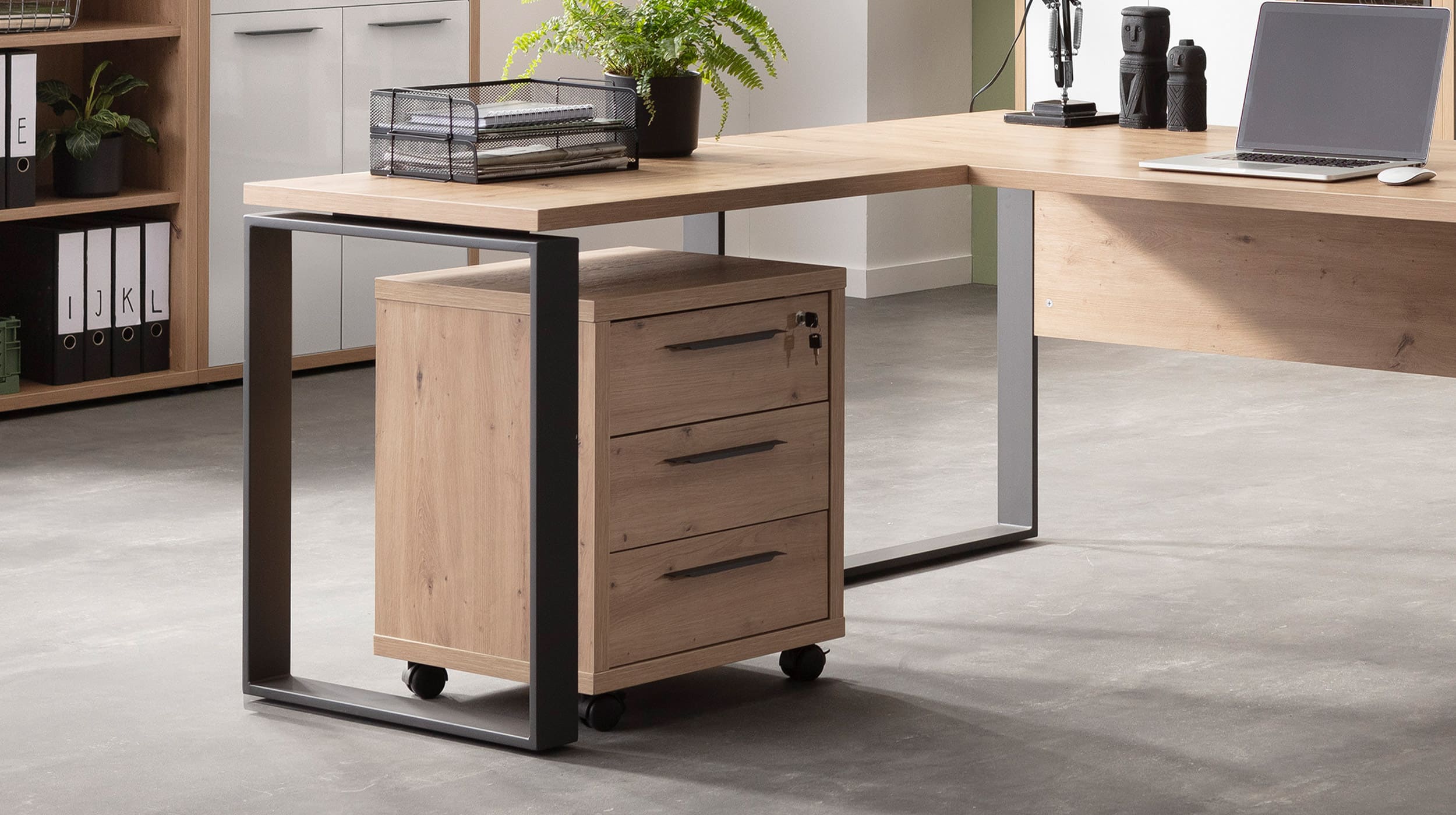 Rollcontainer Artisan Eiche 52 x 62 cm - DISEGNO